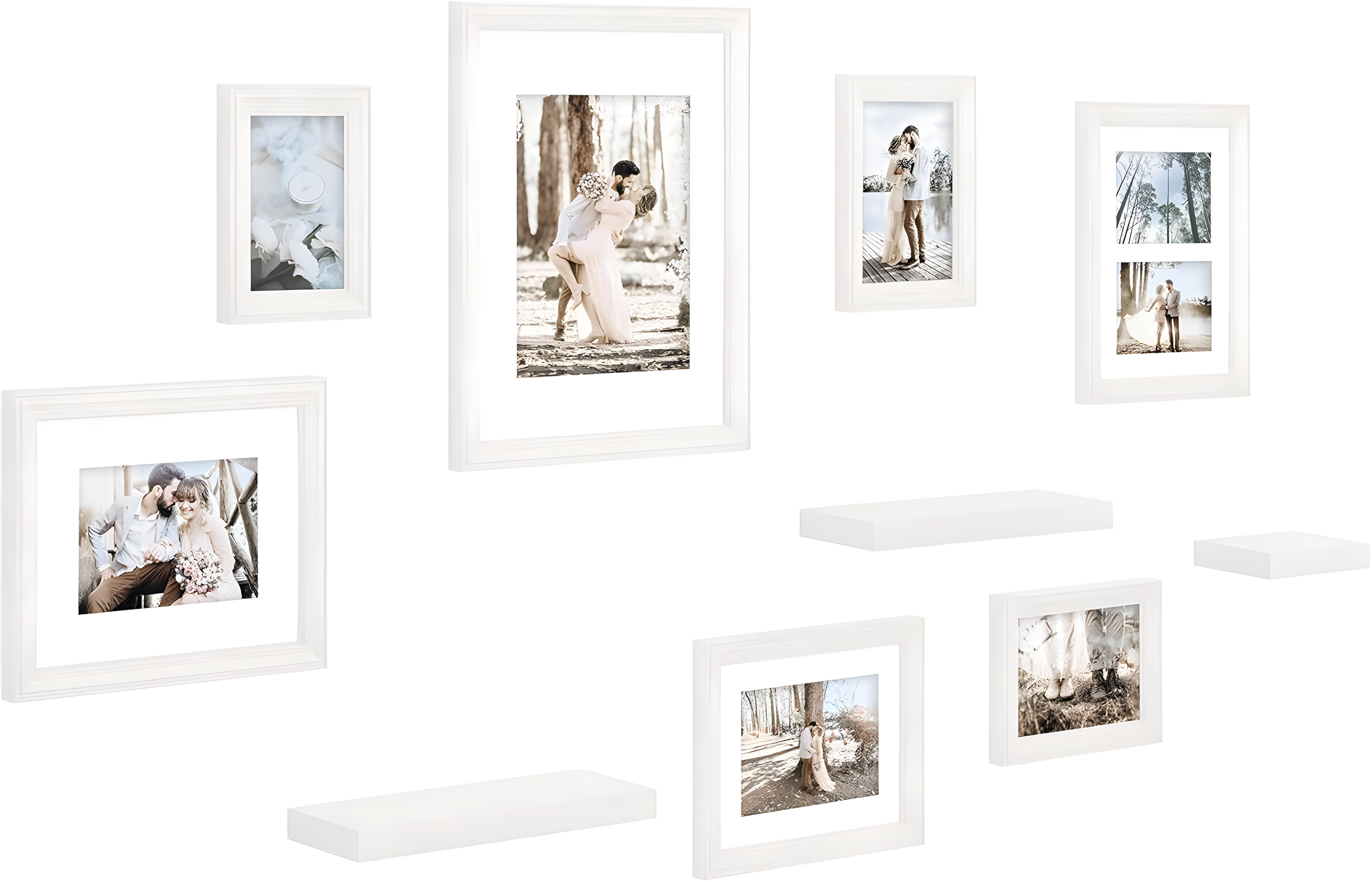 10pc Bordeaux Frame Box Set White - Kate & Laurel All Things Decor