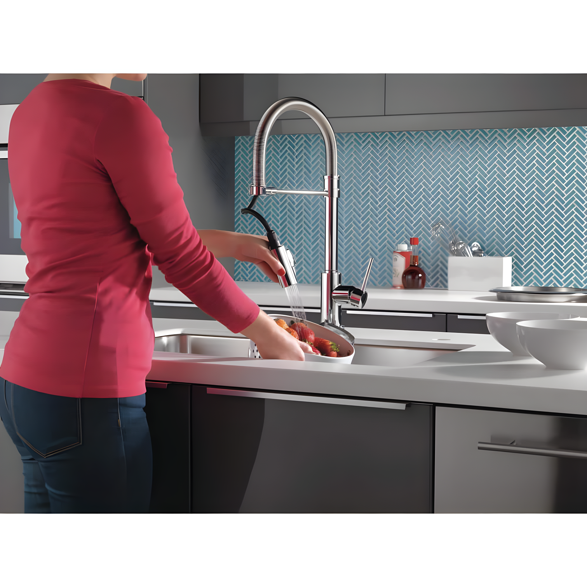 Trinsic Pro Pull Down Touch Single Handle Kitchen Faucet with Accessories
