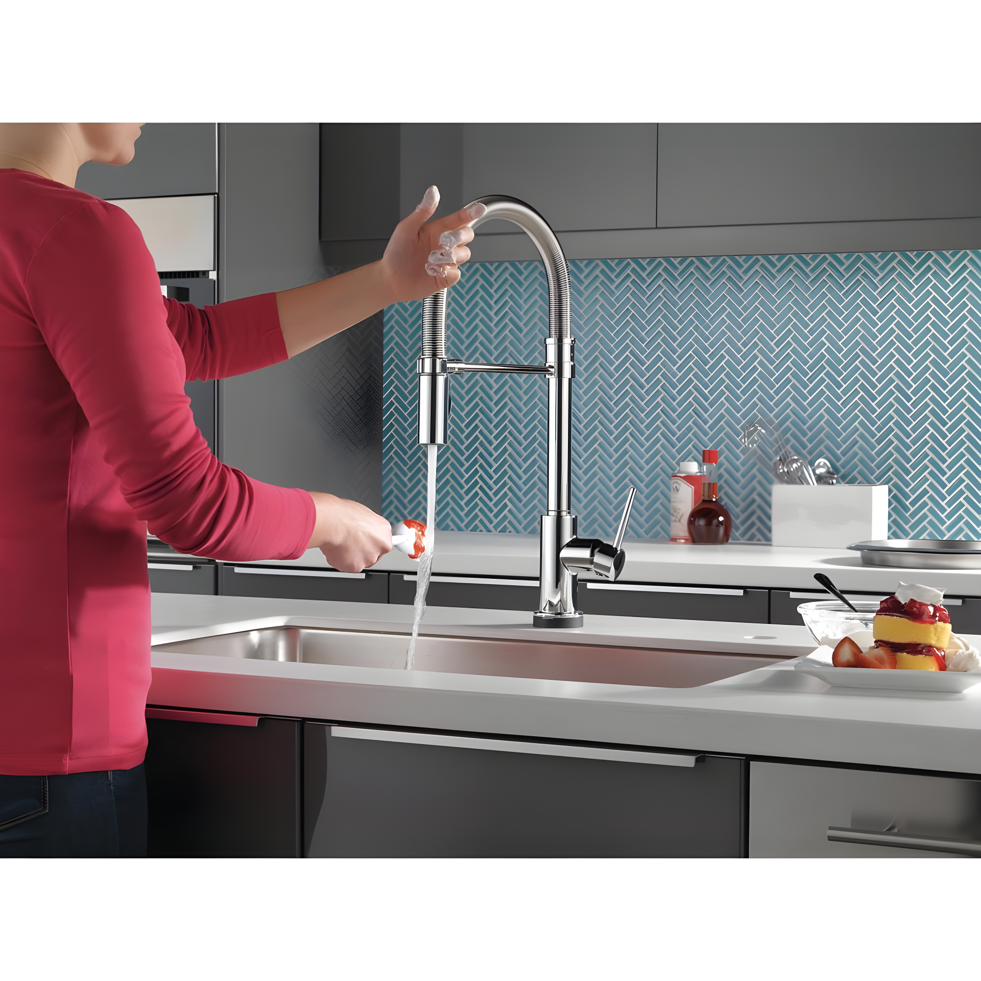 Trinsic Pro Pull Down Touch Single Handle Kitchen Faucet with Accessories