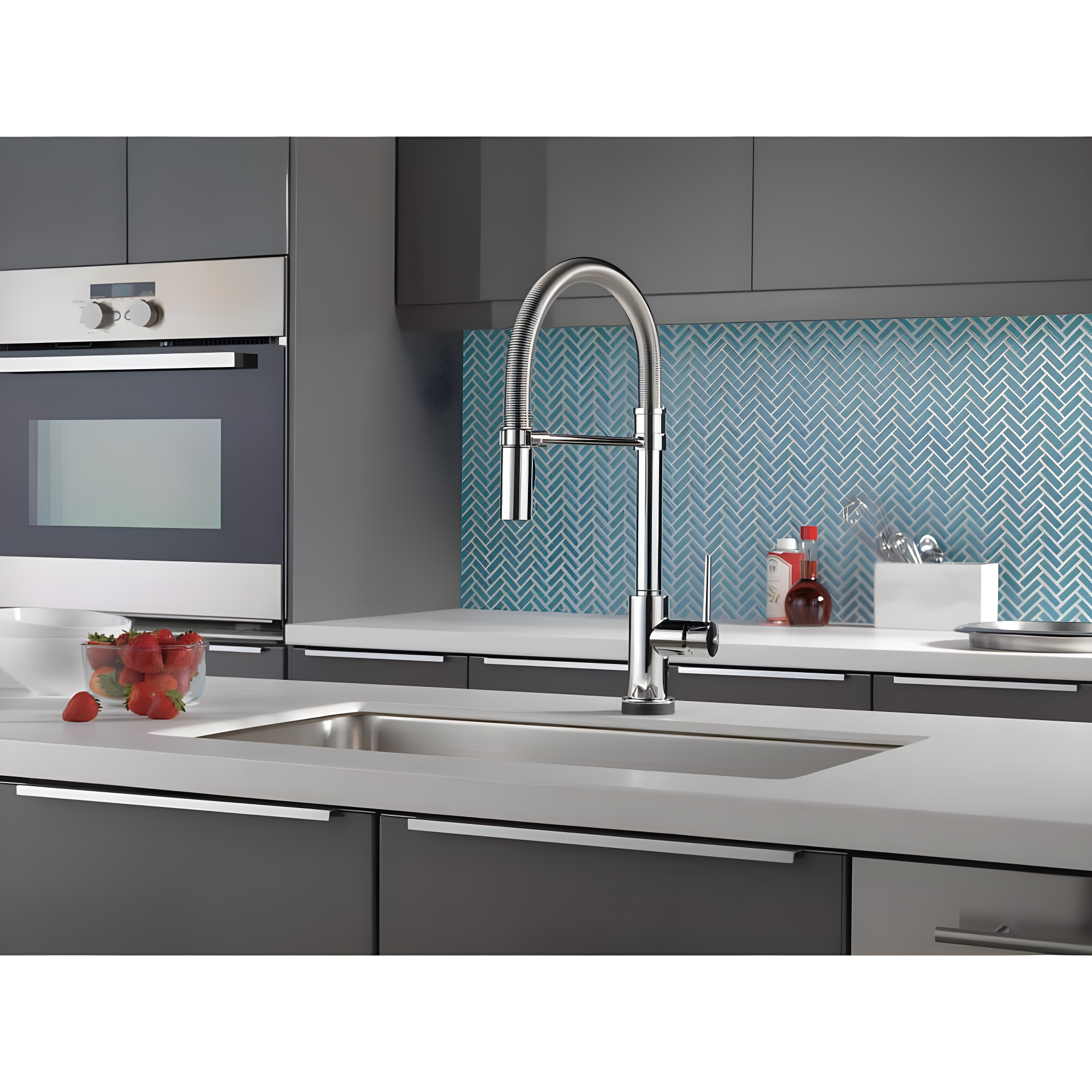 Trinsic Pro Pull Down Touch Single Handle Kitchen Faucet with Accessories