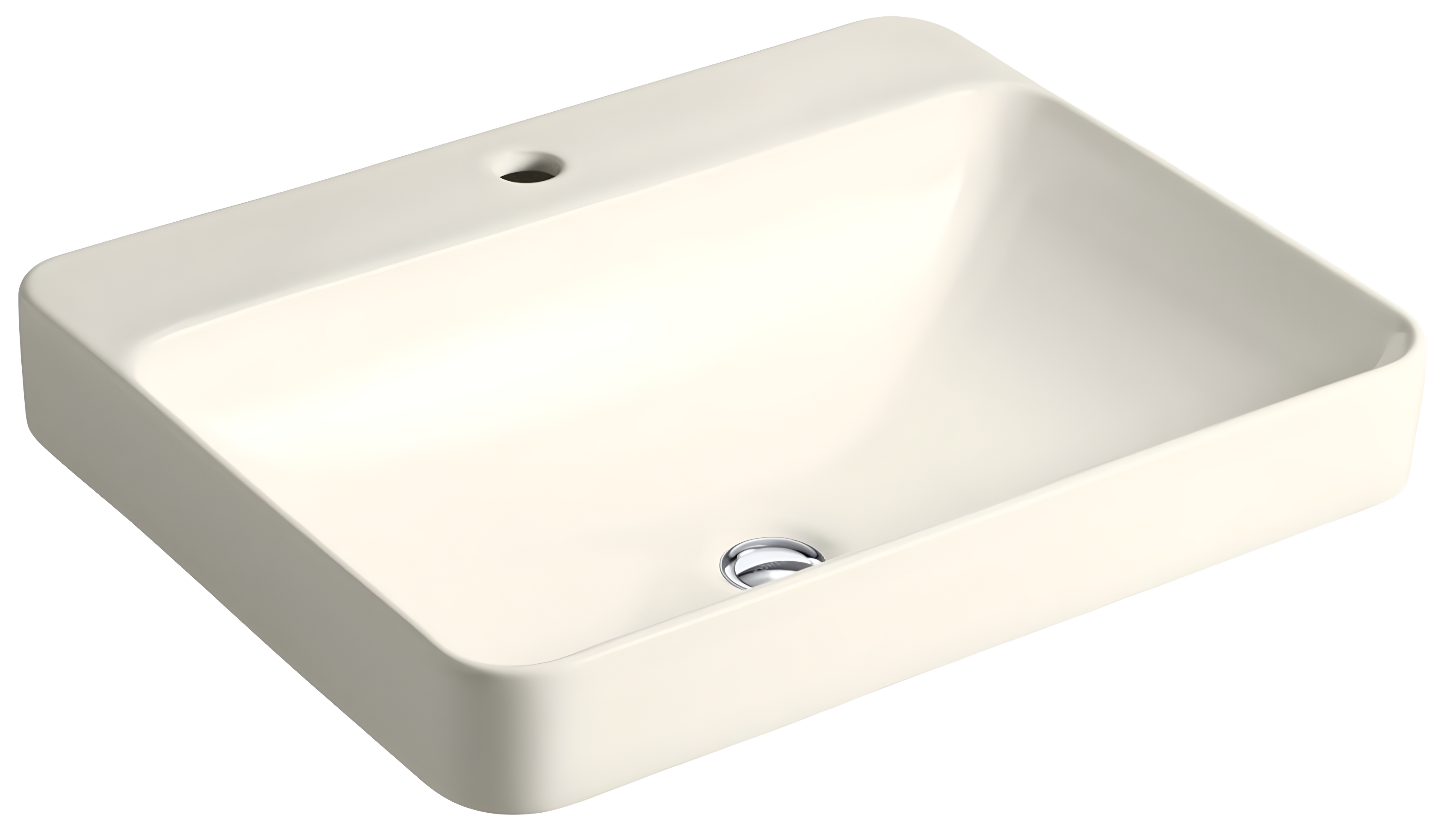 Vox® Vitreous China Rectangular Vessel Bathroom Sink with Overflow