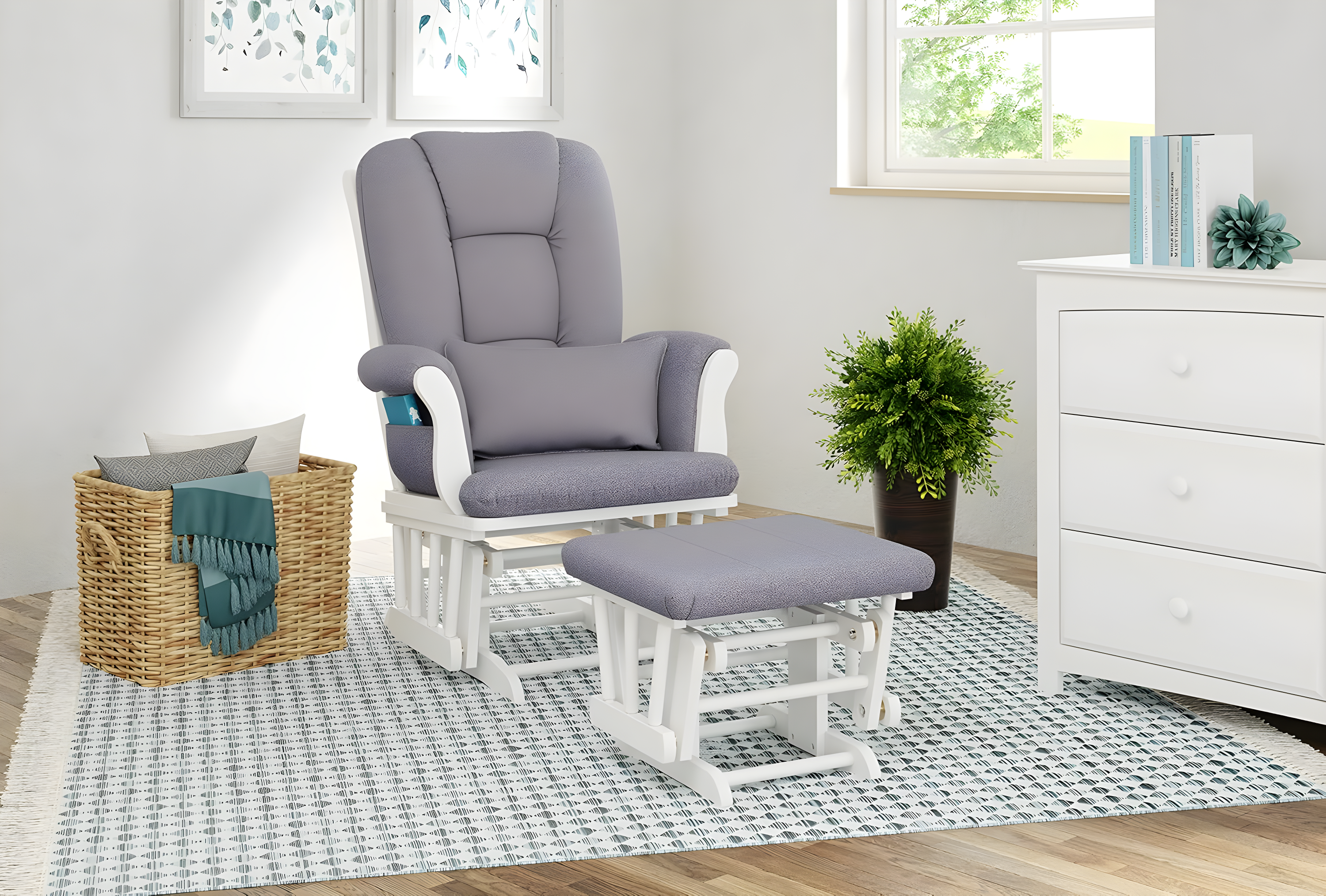 Tuscany Rocking Chair Glider with Ottoman