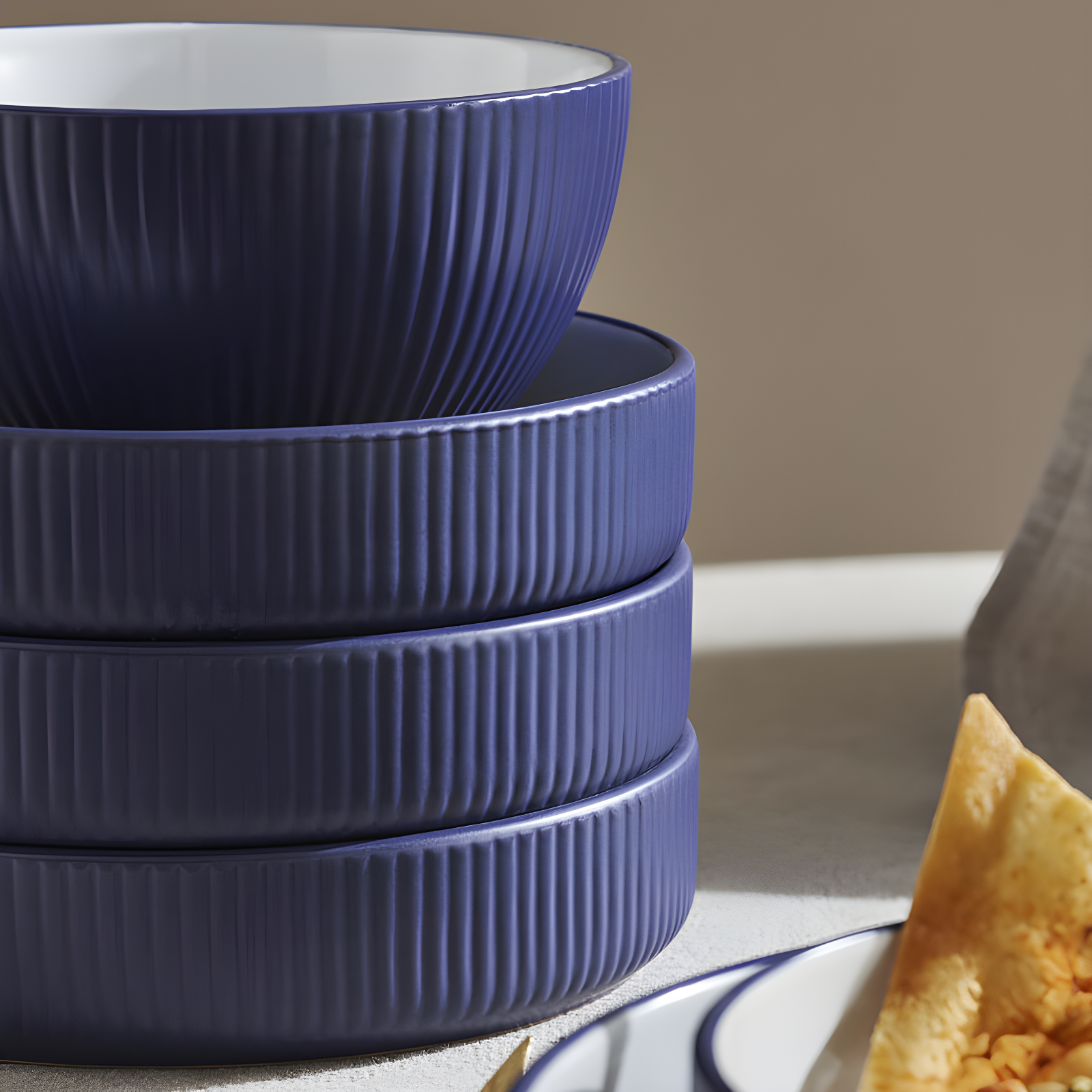 Christian Siriano Larosso 12-Piece Dinnerware Set with Dinner Bowls and Pasta Bowls, Stoneware