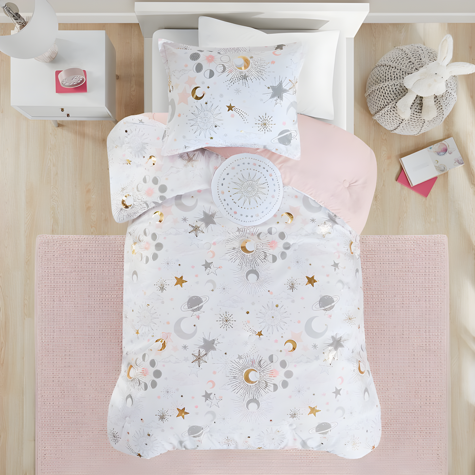 Intelligent Design Kids Celia Starry Sky Metallic Print Comforter Set