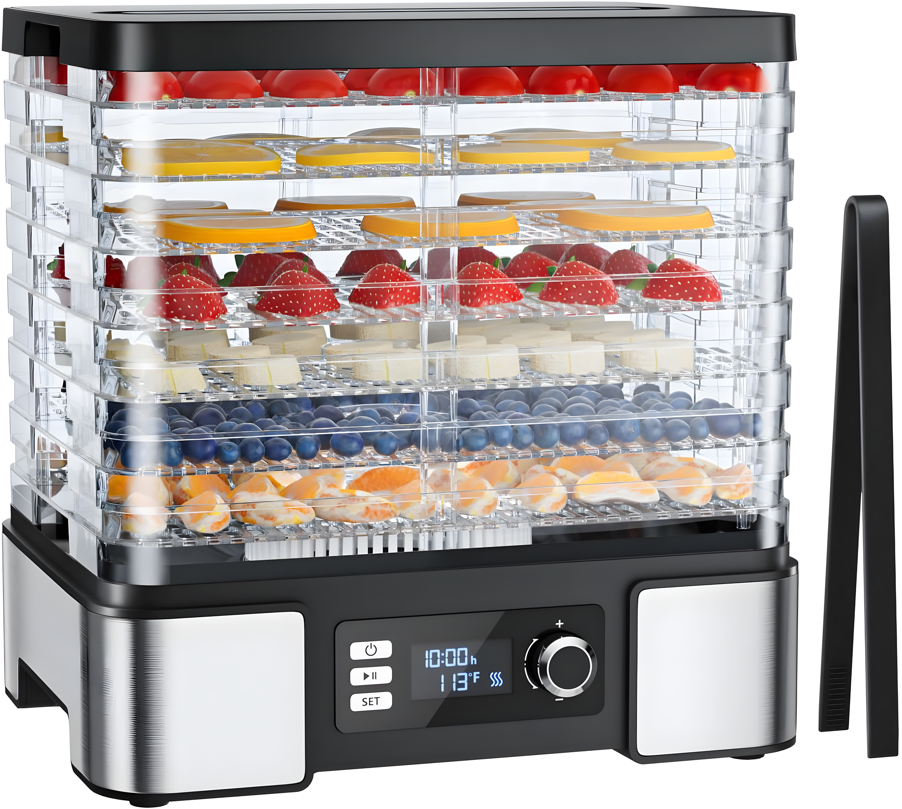 MASTER CRAFT WINDOW AND DOOR Food Dehydrator Machine Dryer For Jerky: Stainless Steel Dehydrater For Fruit Herb - Digital Food Drier For Meat Beef Dehydration