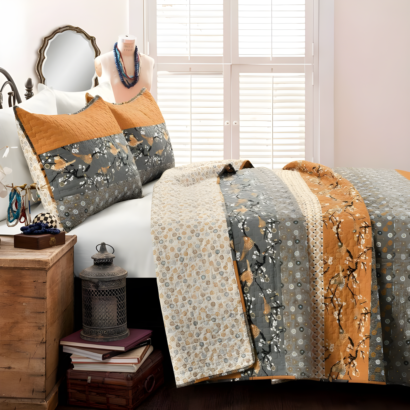 Royal Empire Cotton Reversible 3 Piece Quilt Set