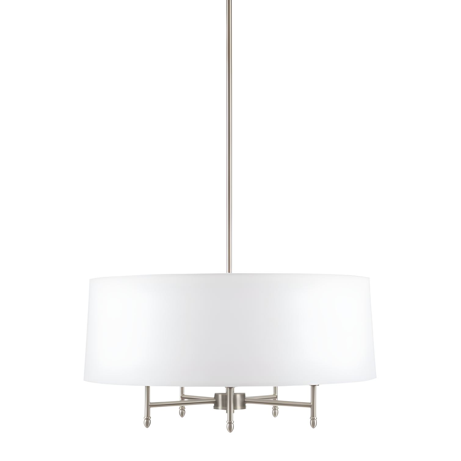 Hampton Hill Presidio 5-Light Dimmable Chandelier with Drum-shaped Fabric Shade & Adjustable Height