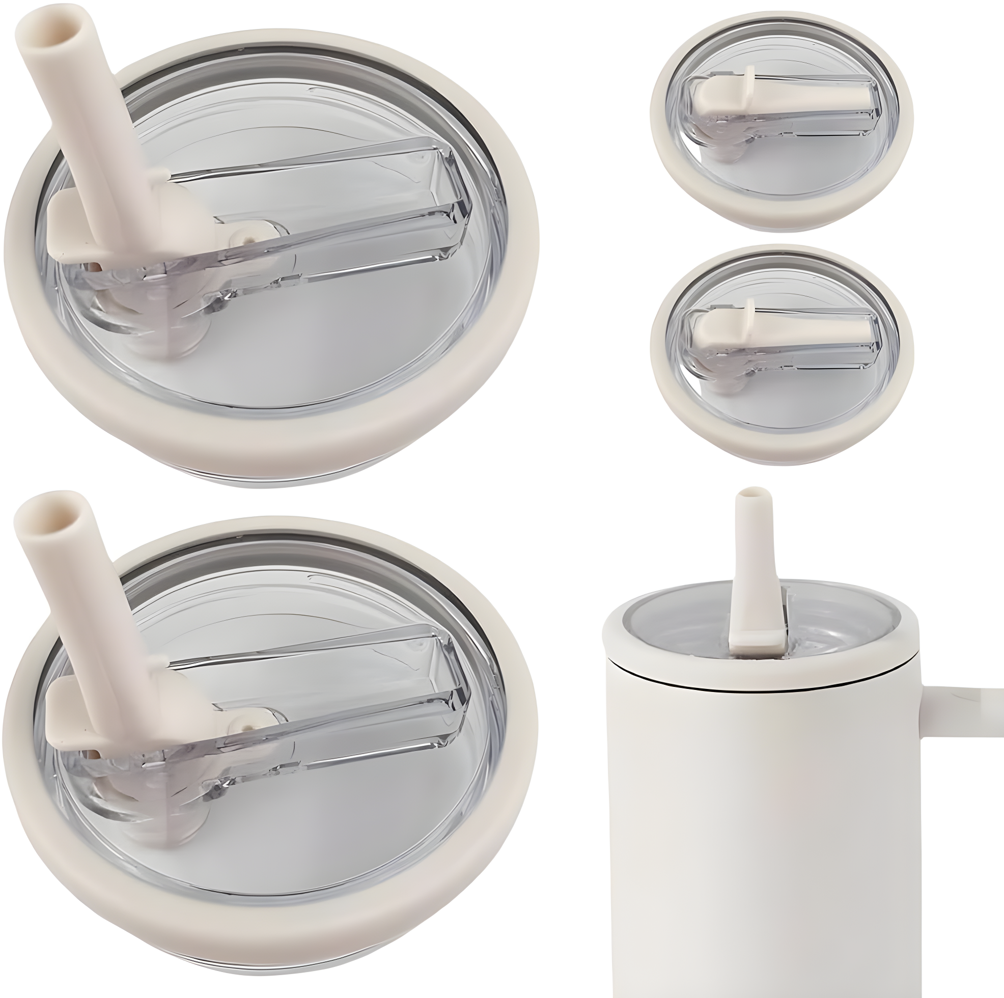 ANTAND 2 Pack 40 Oz Tumbler Flip Straw Lid Replacement Fit For Stanley Quencher, Leak Proof For Stanley Lid Replacement Spill Proof Reusable Tumbler Cover Compatible With 40oz Stanley Cup (Set of 2)