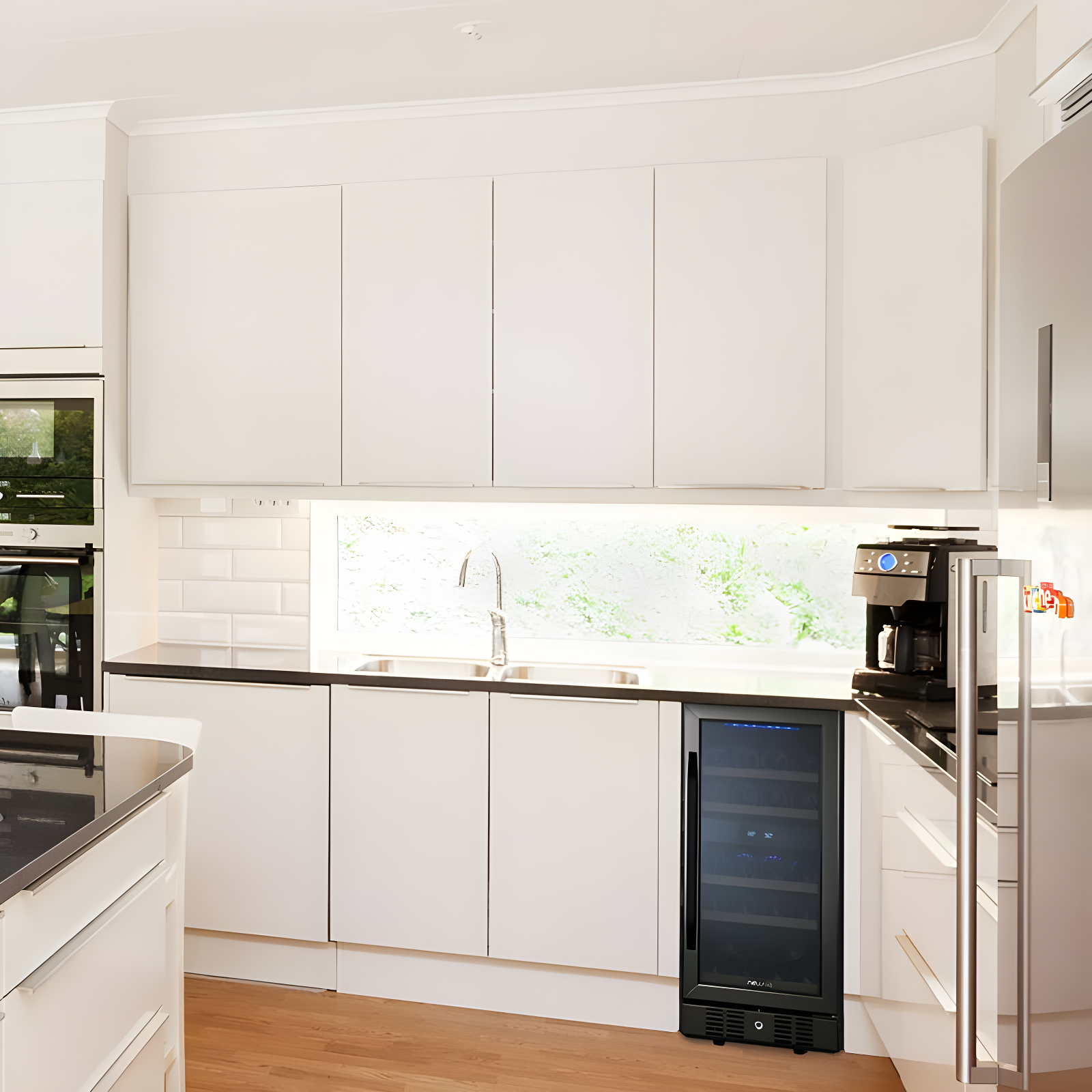 Newair 29 Bottle Stainless Steel Dual Zone Freestanding/Built-In Wine Refrigerator