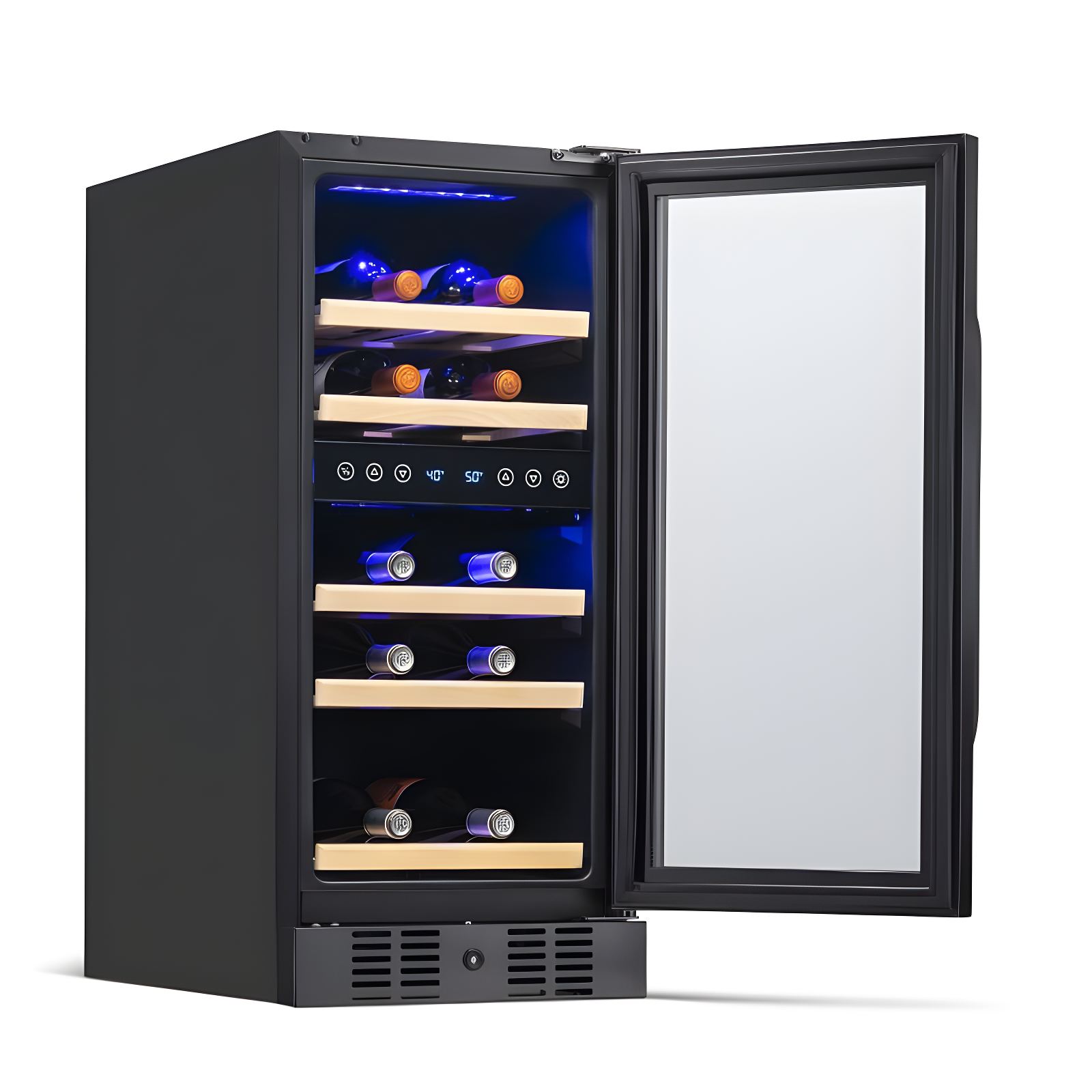 Newair 29 Bottle Stainless Steel Dual Zone Freestanding/Built-In Wine Refrigerator