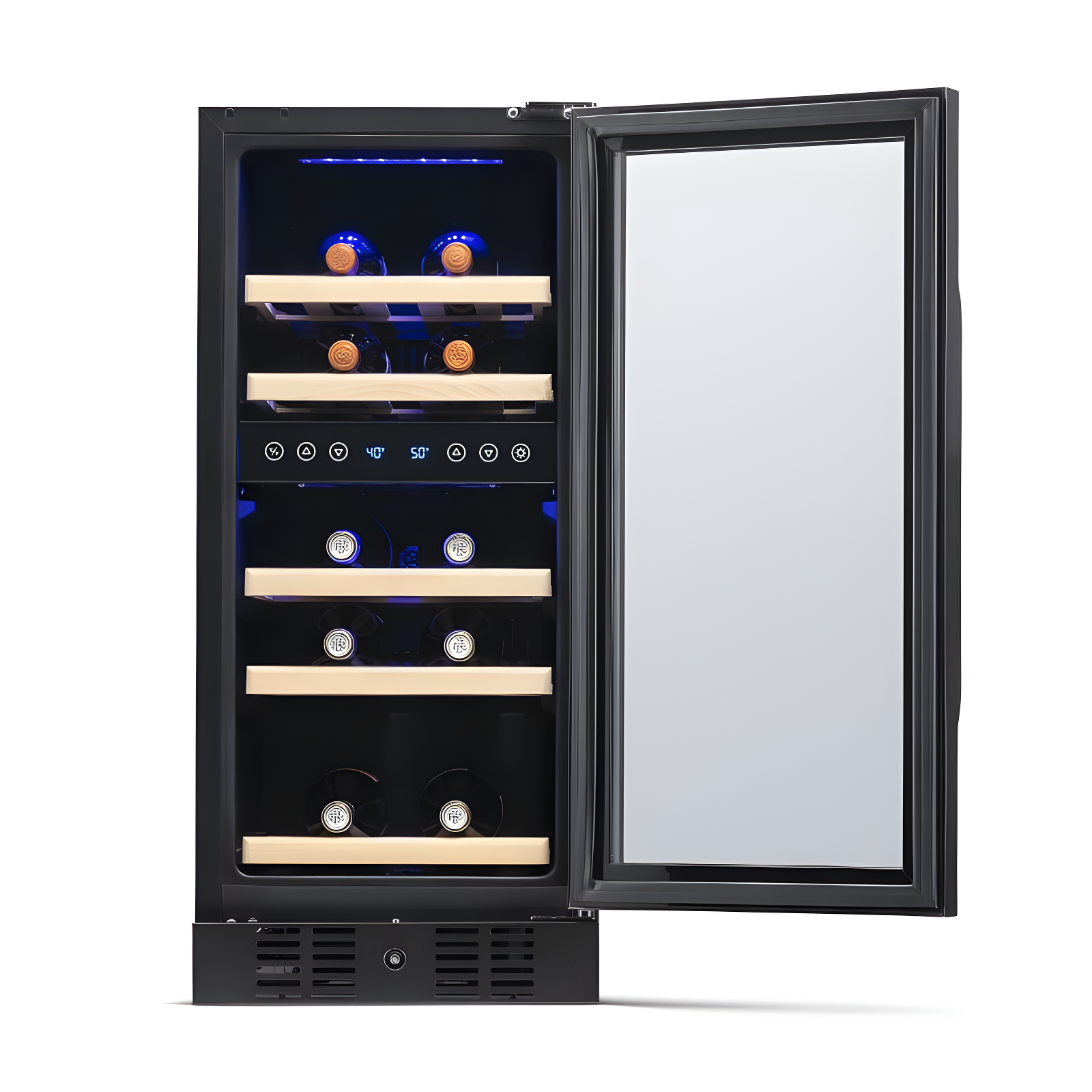 Newair 29 Bottle Stainless Steel Dual Zone Freestanding/Built-In Wine Refrigerator
