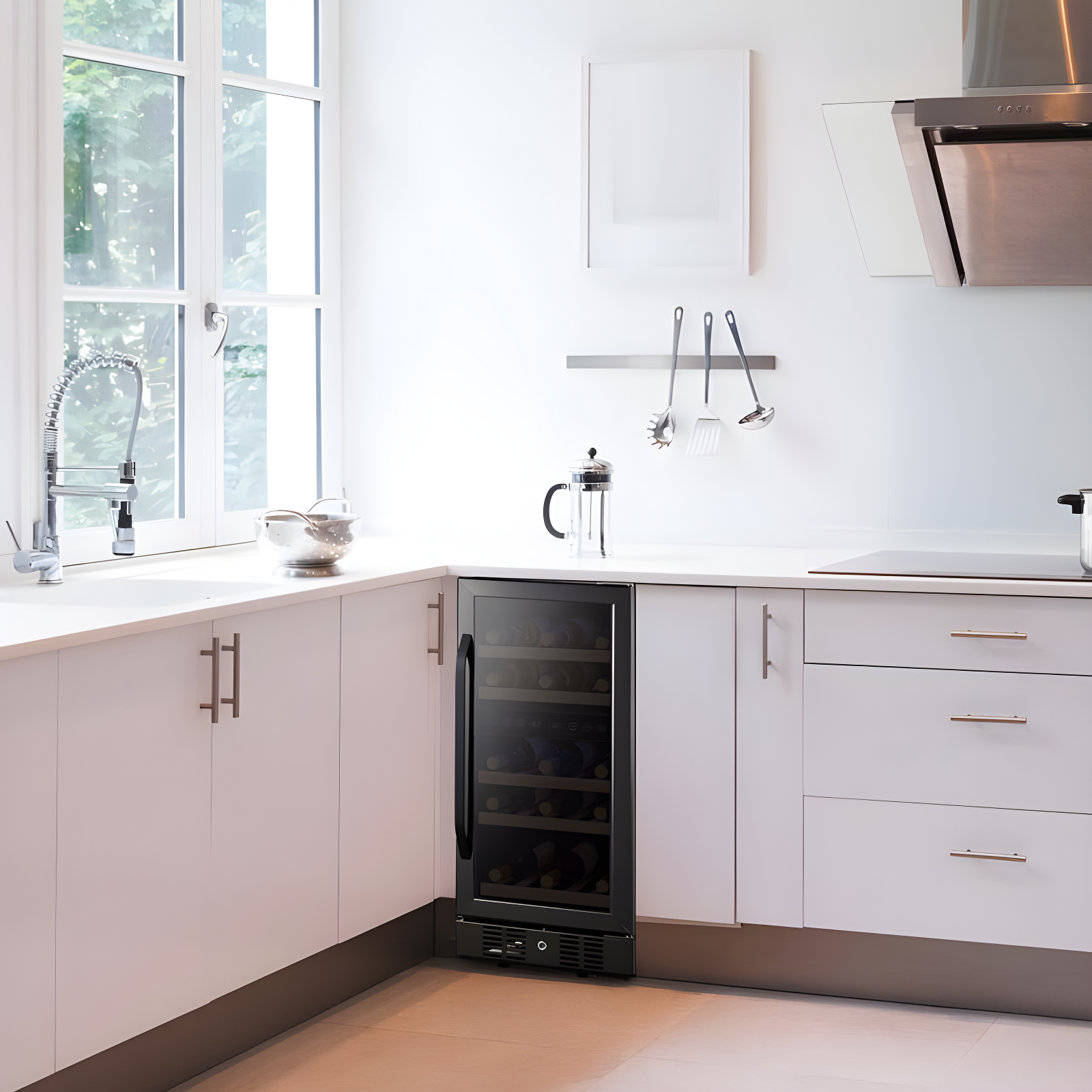 Newair 29 Bottle Stainless Steel Dual Zone Freestanding/Built-In Wine Refrigerator