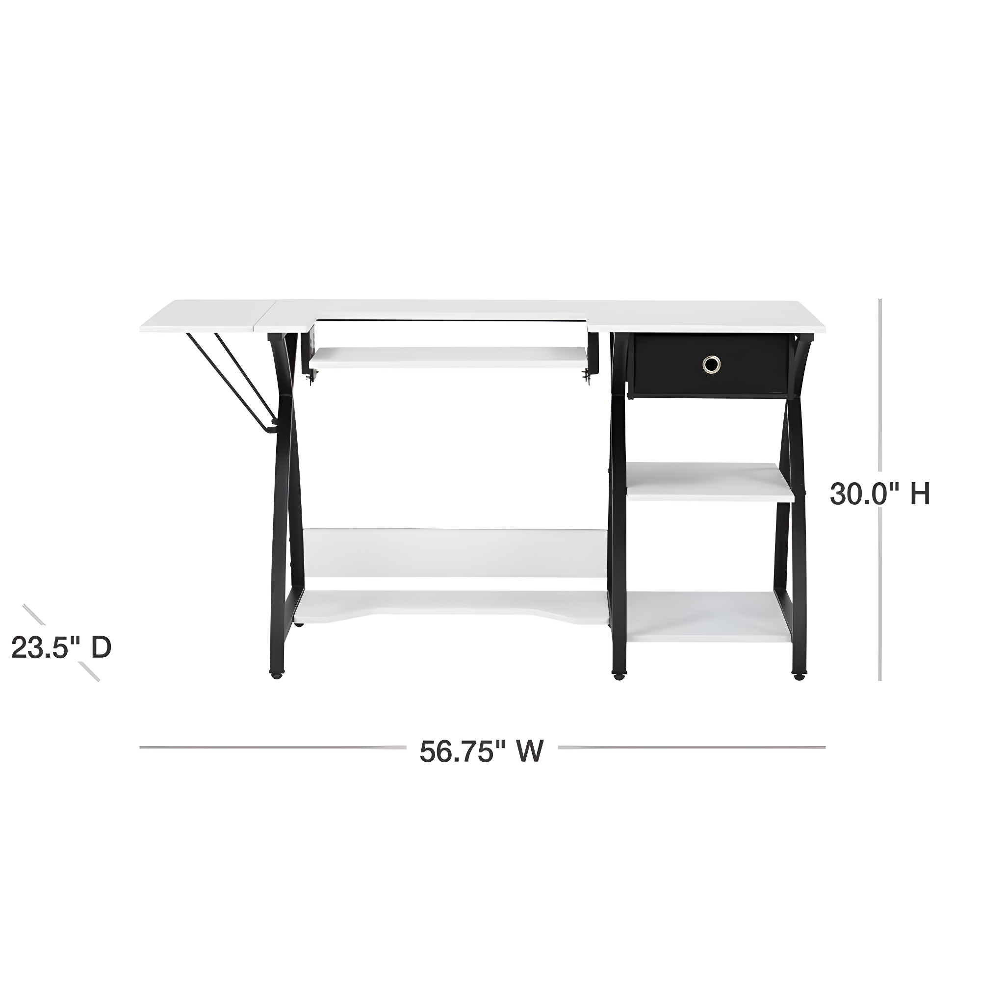 47.25'' x 23.5'' Sewing Table with Sewing Machine Platform