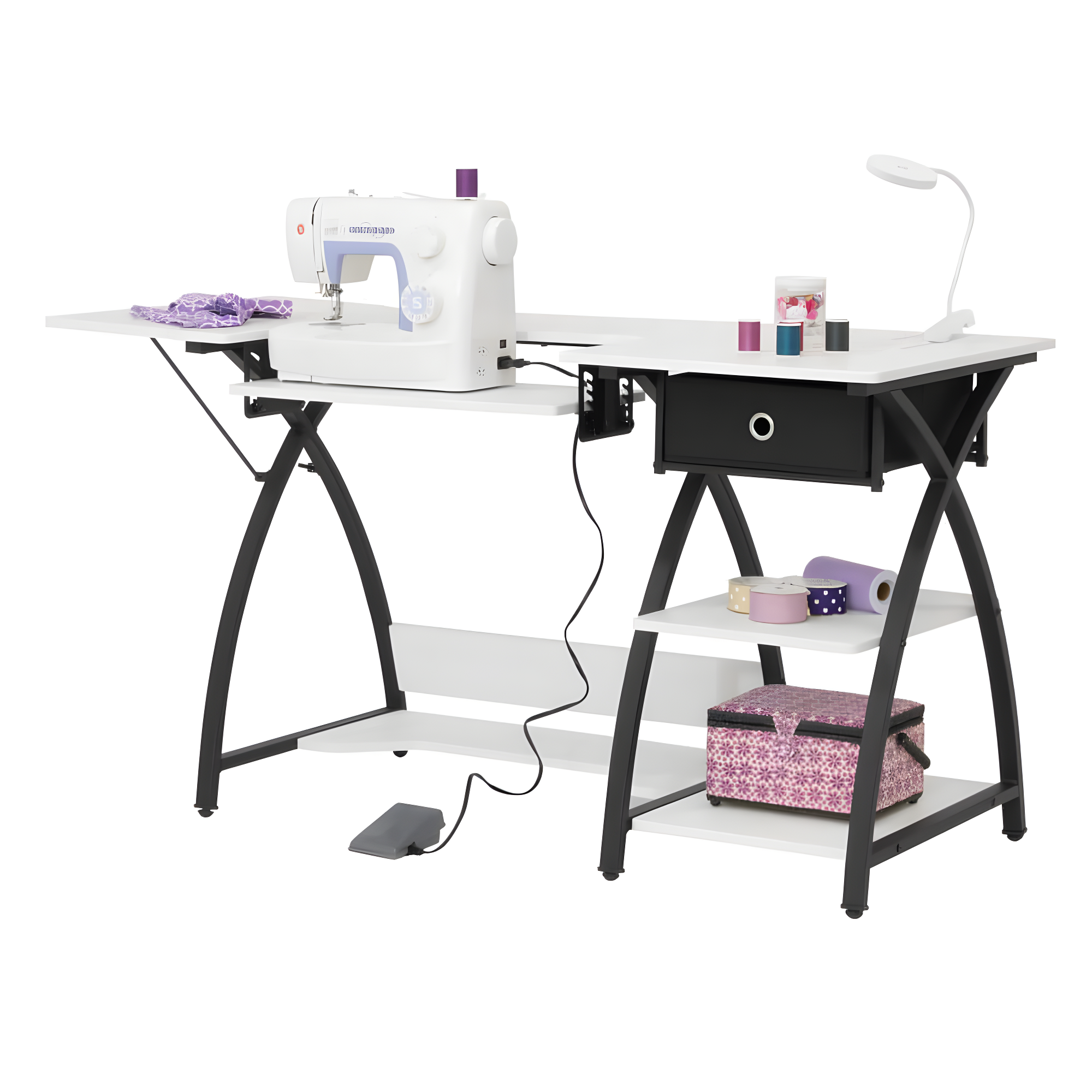 47.25'' x 23.5'' Sewing Table with Sewing Machine Platform