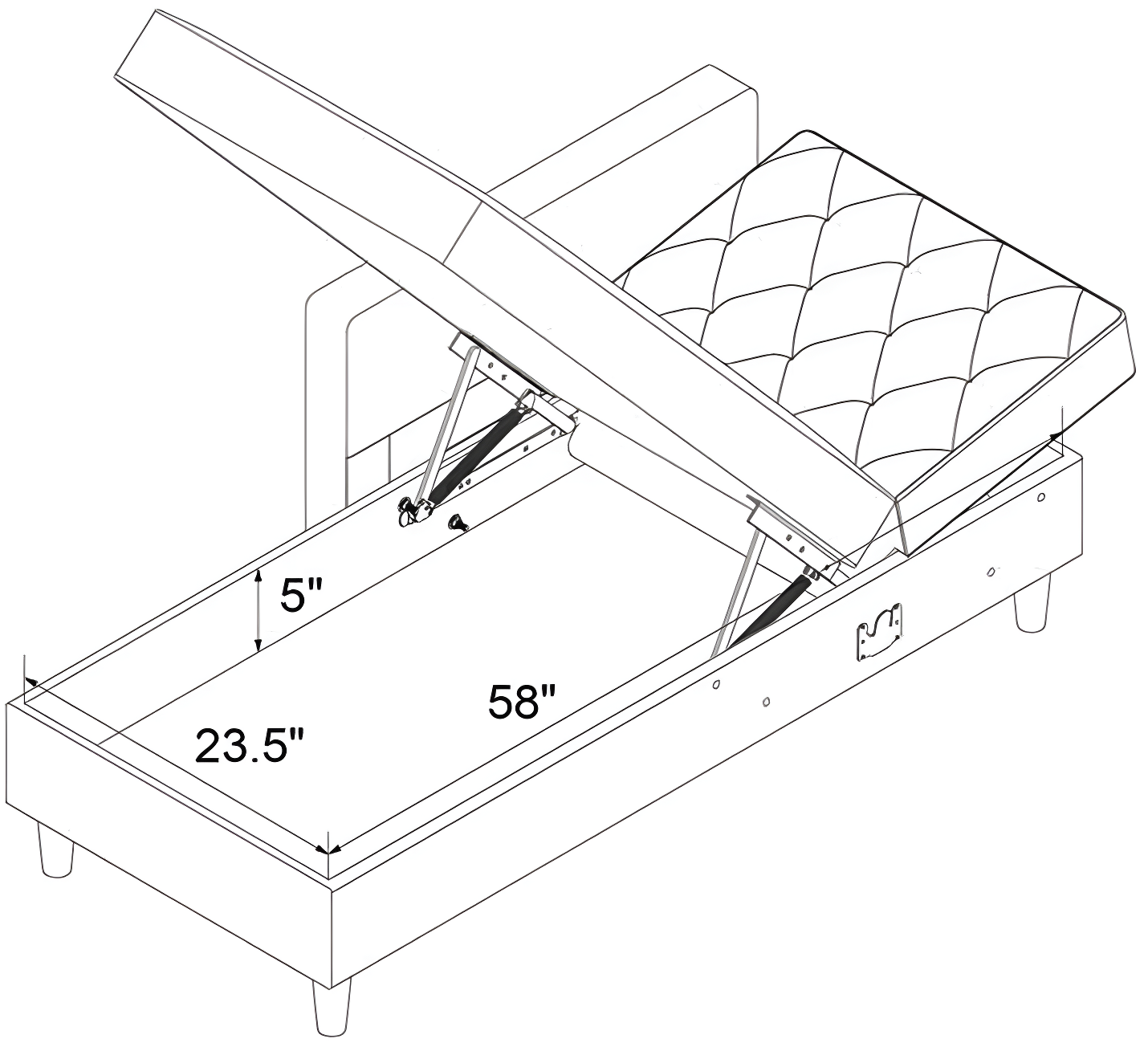 Liberty Upholstered Reversible Chaise Sectional with Storage