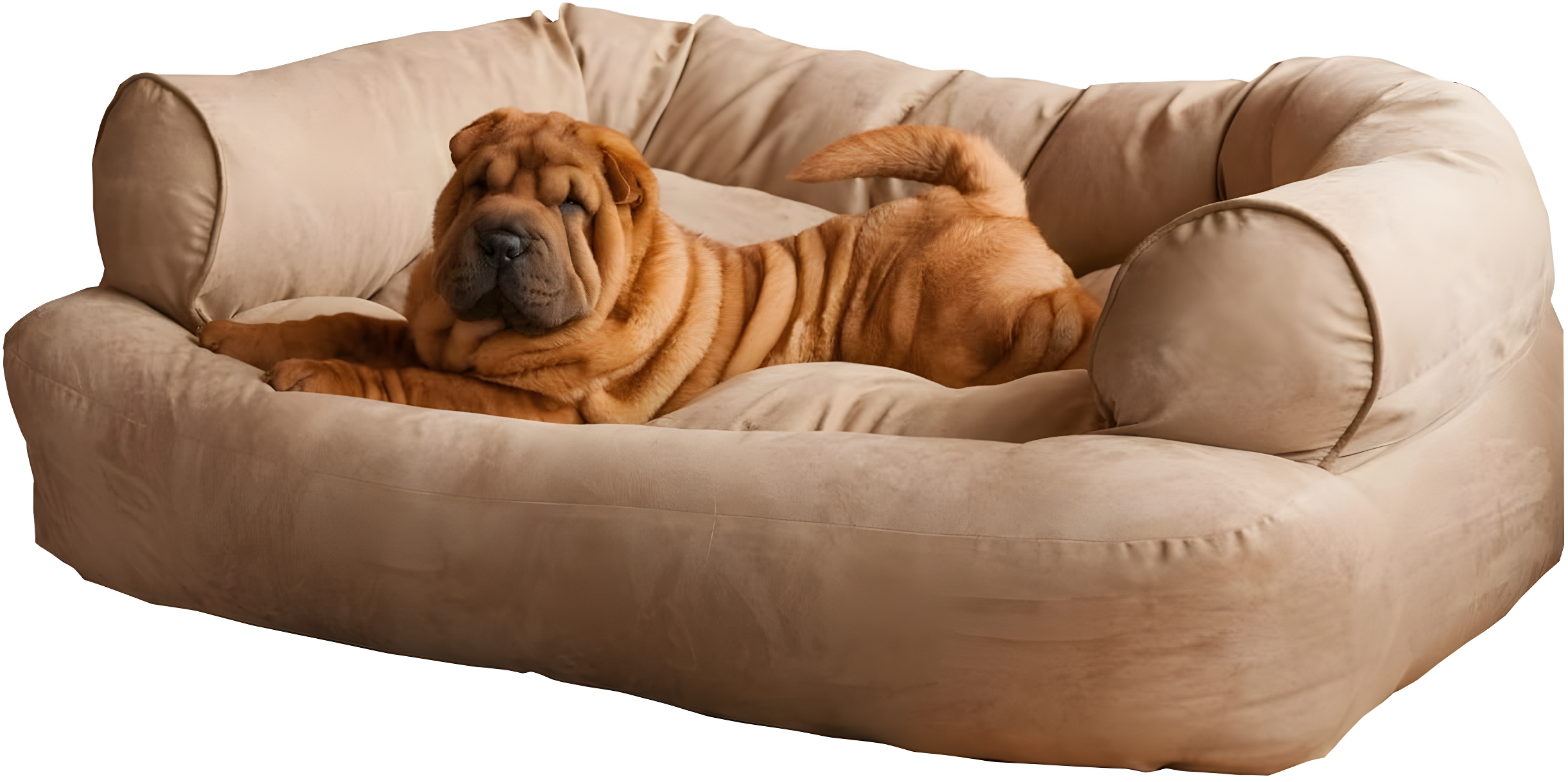 Snoozer Luxury Microsuede Overstuffed Bolster Dog Sofa