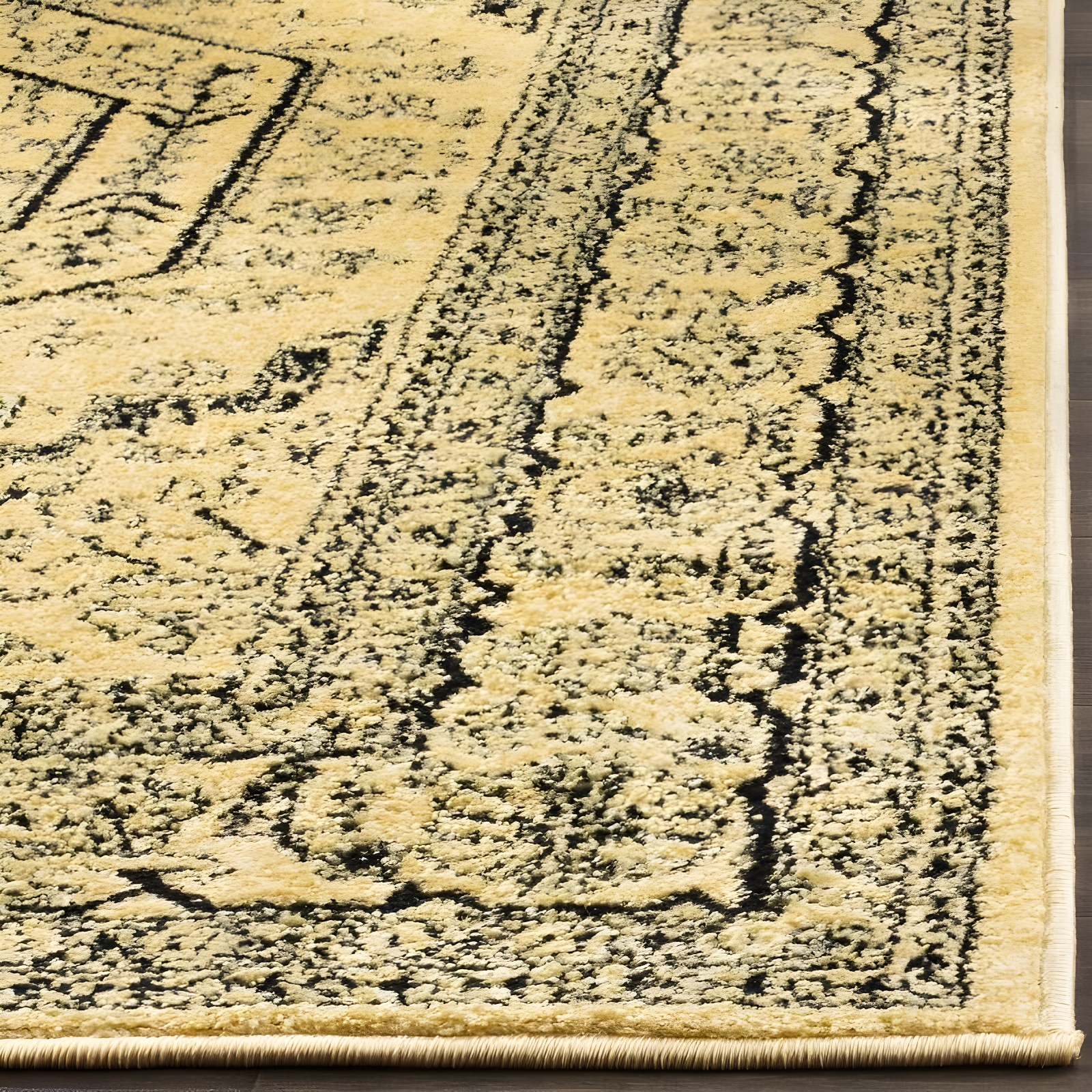 Adirondack ADR108 Power Loomed Area Rug - Gold/Black - 5'1"x7'6" - Safavieh.
