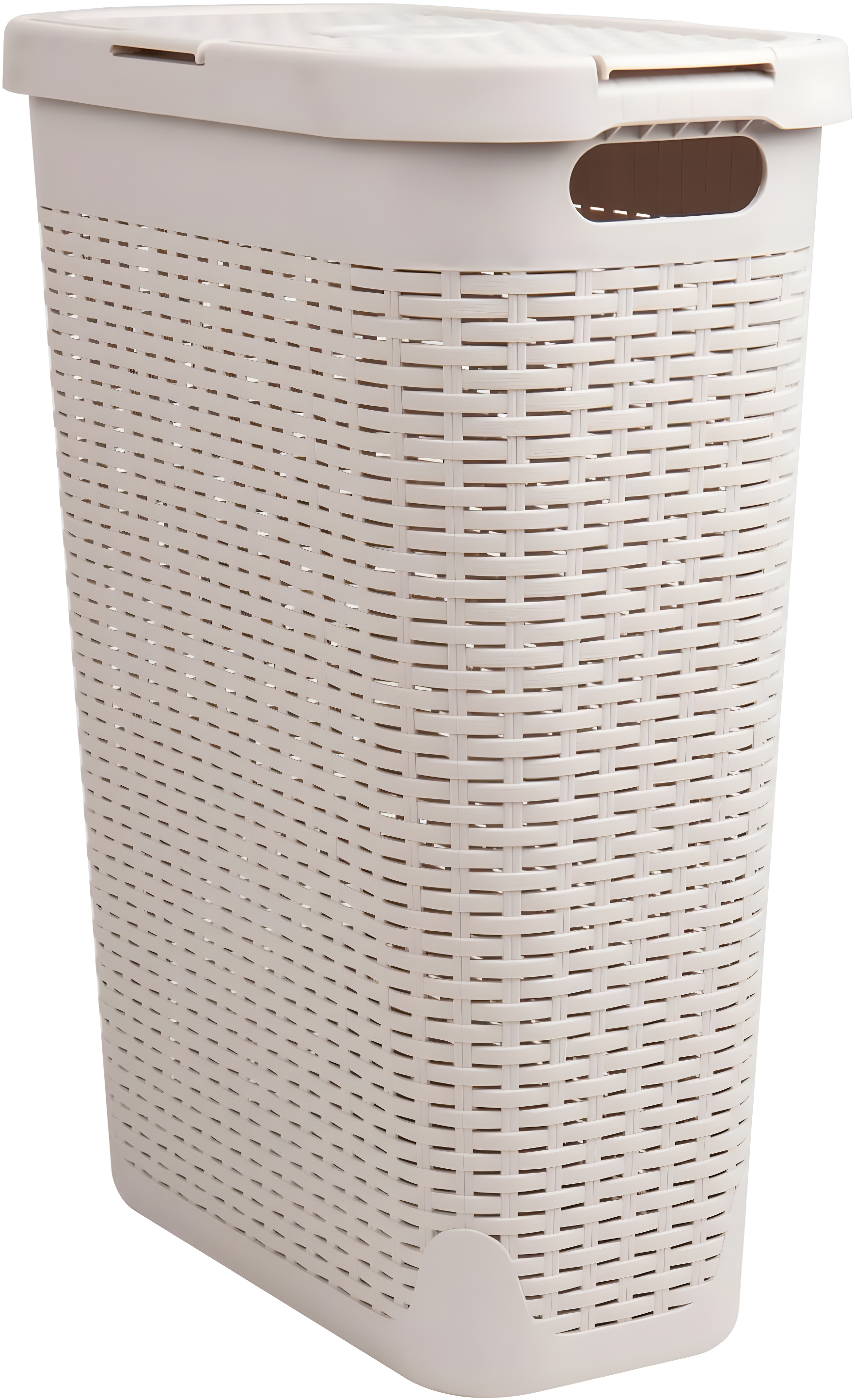 Mind Reader Mind Reader 40L Slim Laundry Hamper, Clothes Basket, Lid, Wicker Design, Plastic