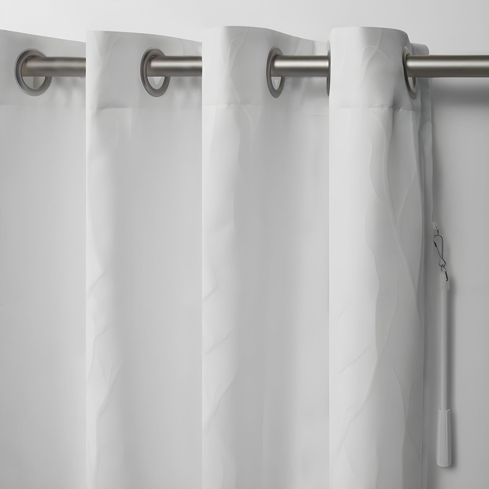 108"x84" Forest Hill Patio Woven Blackout Grommet Top Single Curtain Panel White - Exclusive Home: Room Darkening Drapes