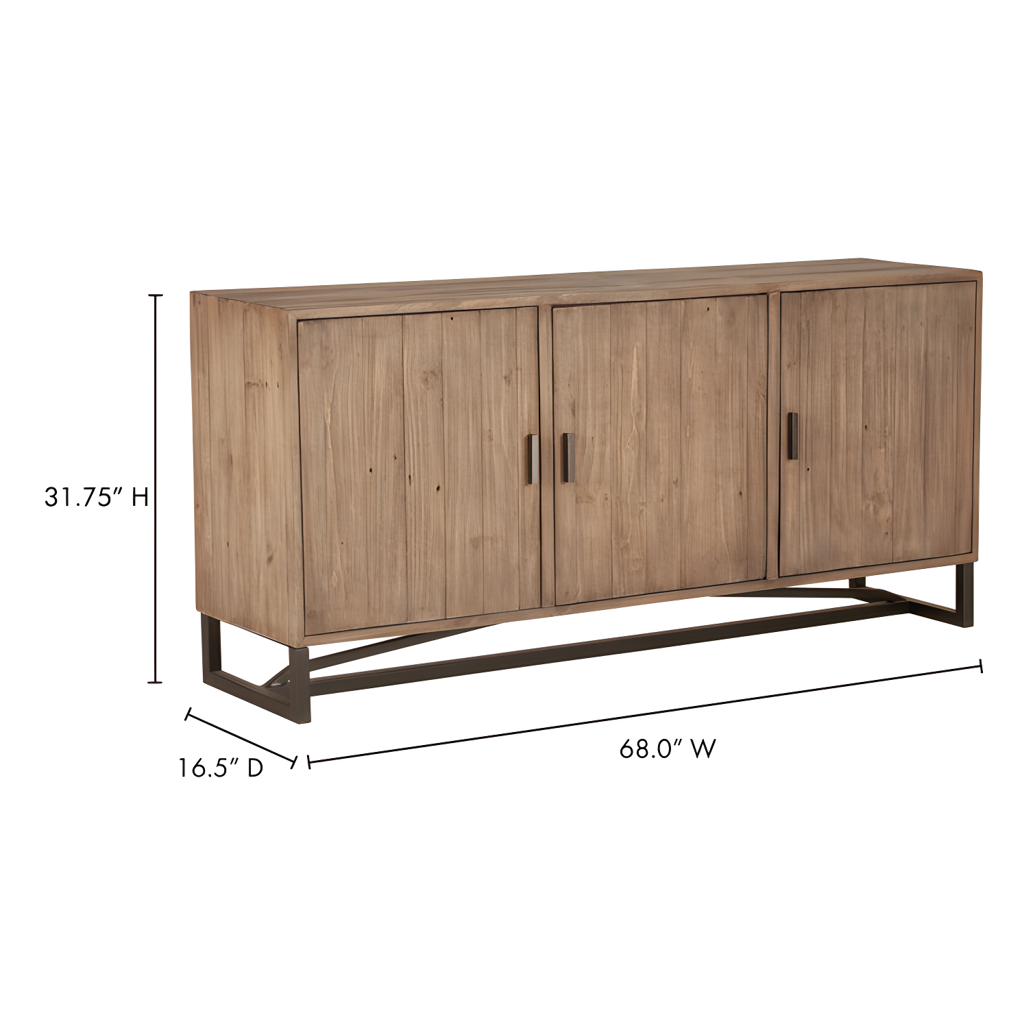 Lopez 68" Wide Pine Wood Sideboard