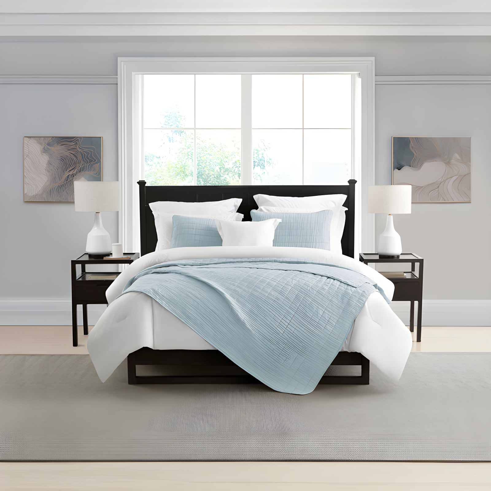 Swift Home Ultra Soft Crinkle Washed Microfiber 3-Piece Quilt Set