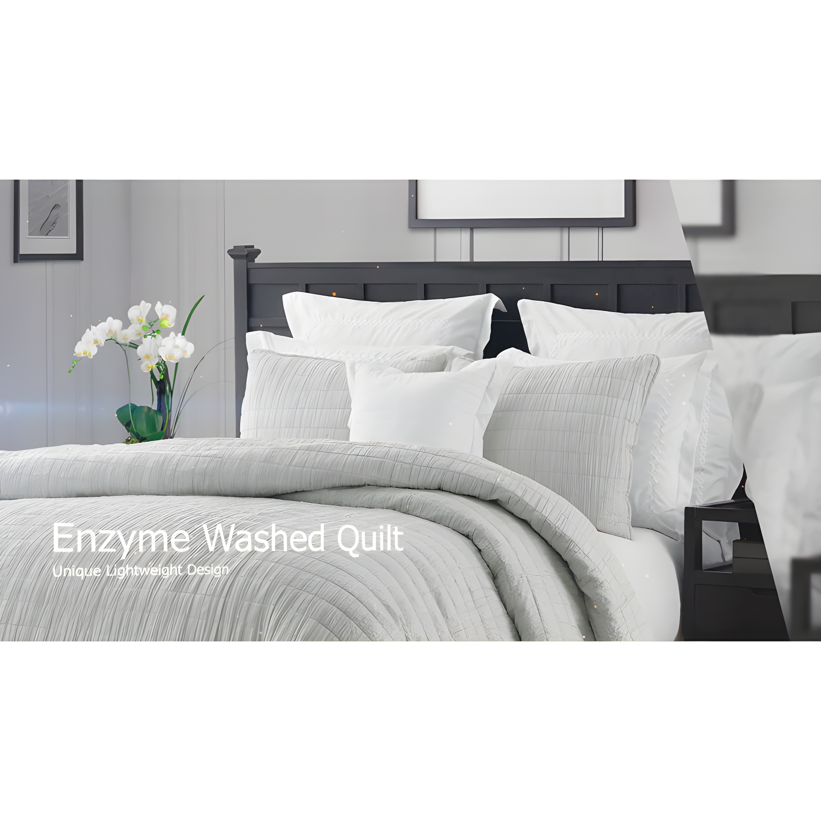 Swift Home Ultra Soft Crinkle Washed Microfiber 3-Piece Quilt Set