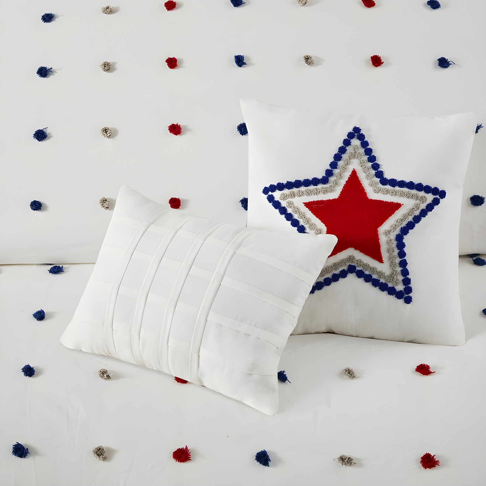 Callie Cotton Jacquard Pom Pom Comforter Set