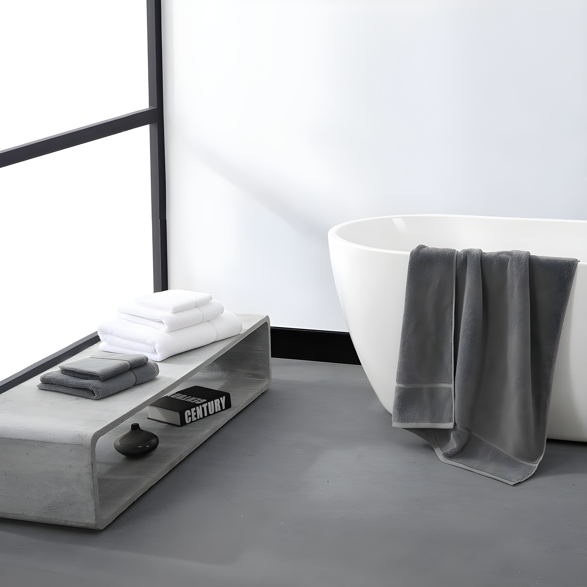 Vera Wang Modern Lux 3 Piece 100% Cotton Towel Set