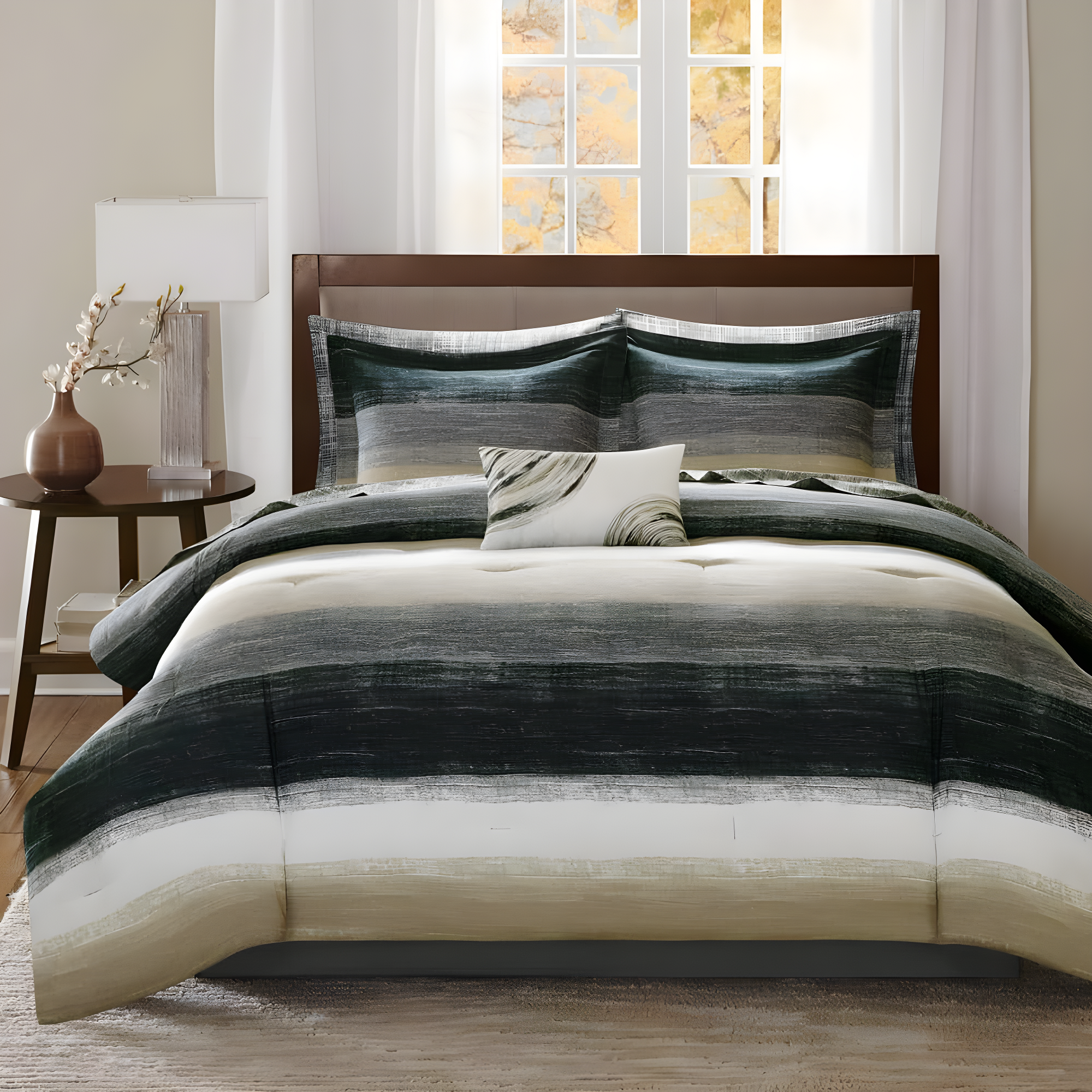 Madison Park Essentials Saben Microfiber Quilt Set with Cotton Bed Sheets