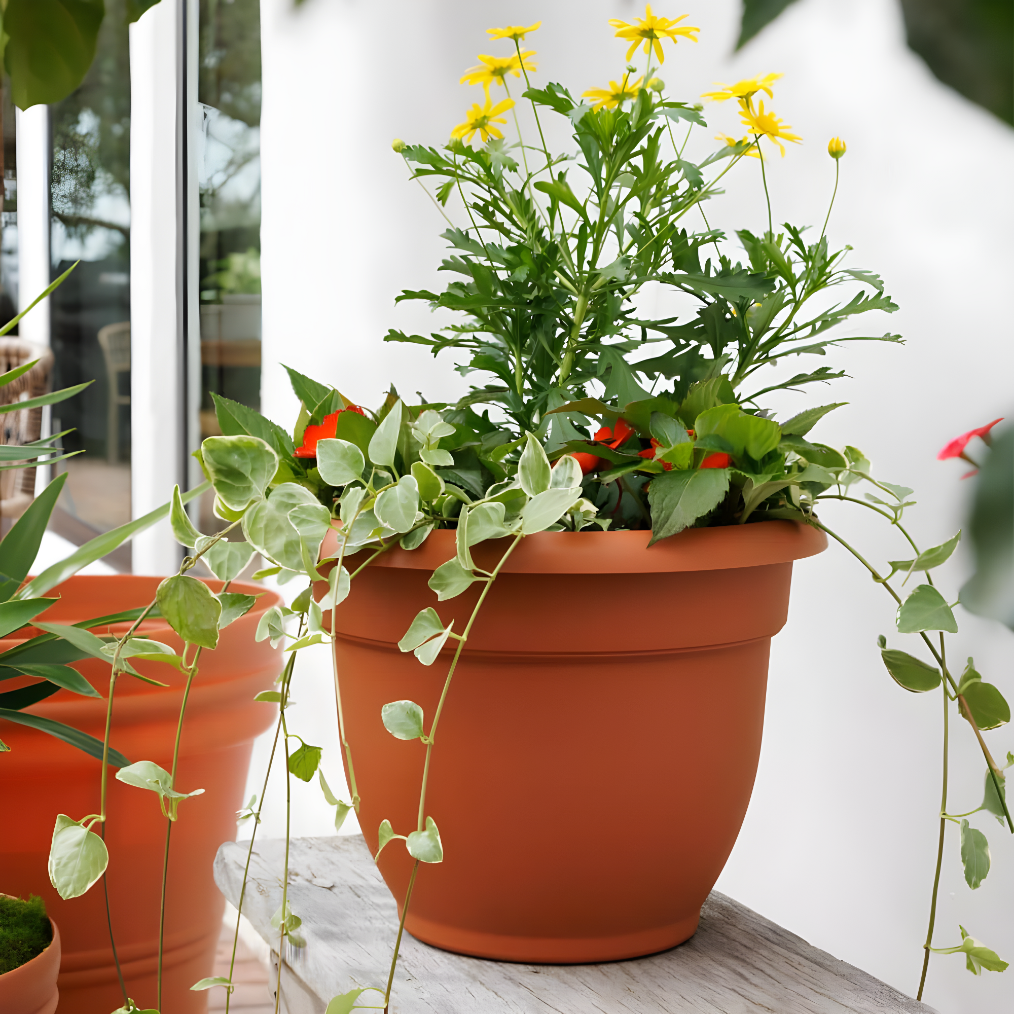 Bloem Ariana Traditional Self-Watering Indoor/Outdoor Pot Planter