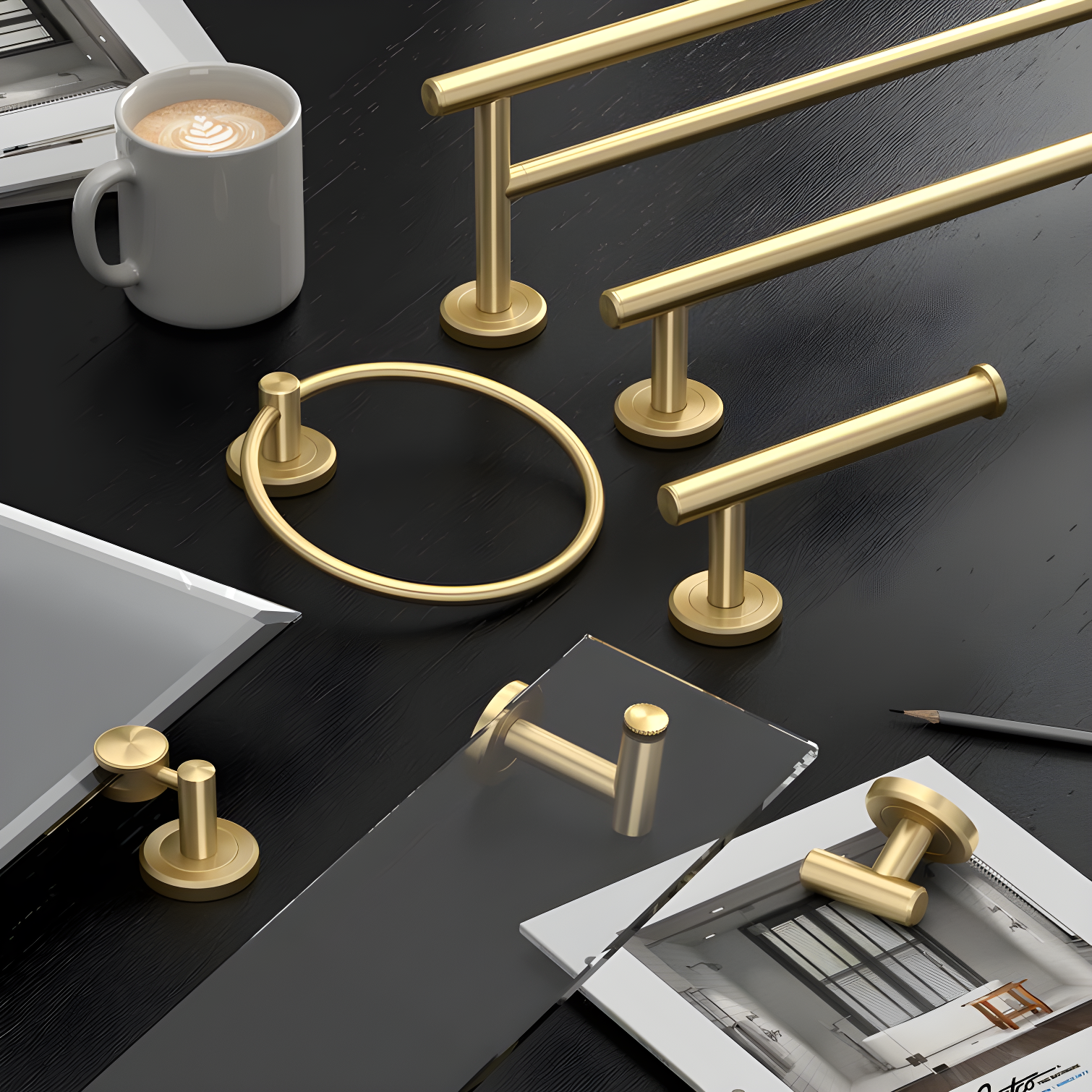 Designer II Wall Mounted 6.50" Towel Ring for Bathroom, Kitchen