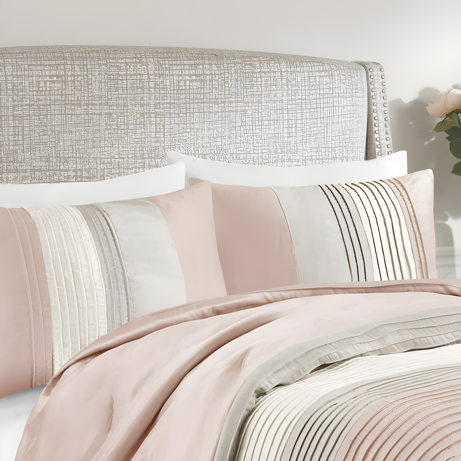 Madison Park Amherst 7 Piece Striped and Pleated Comforter Set & Reviews | Wayfair