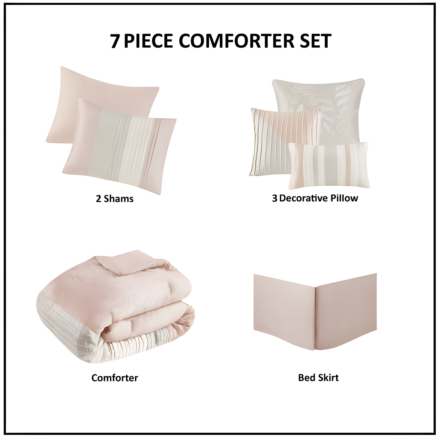 Madison Park Amherst 7 Piece Striped and Pleated Comforter Set & Reviews | Wayfair
