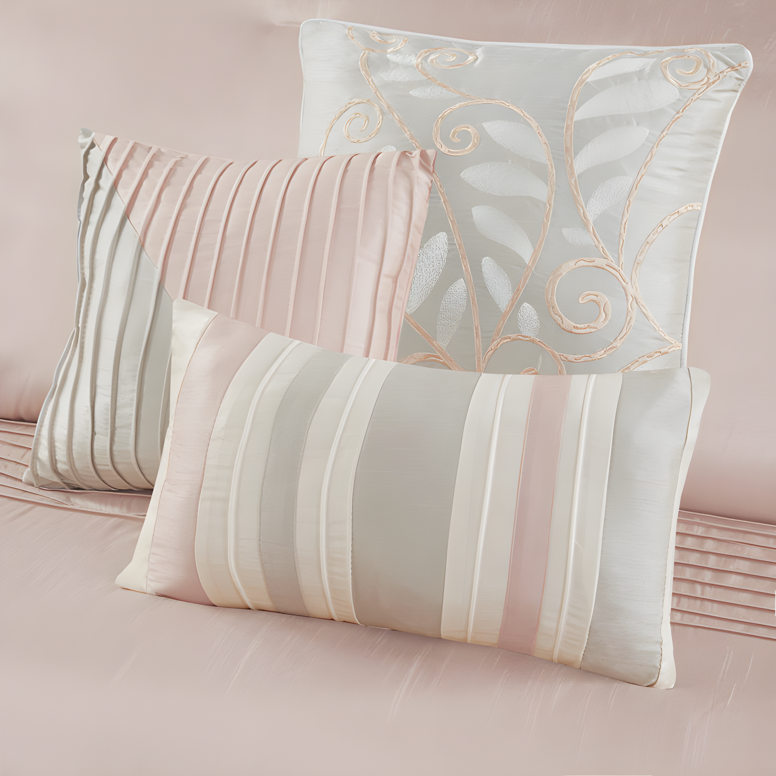 Madison Park Amherst 7 Piece Striped and Pleated Comforter Set & Reviews | Wayfair