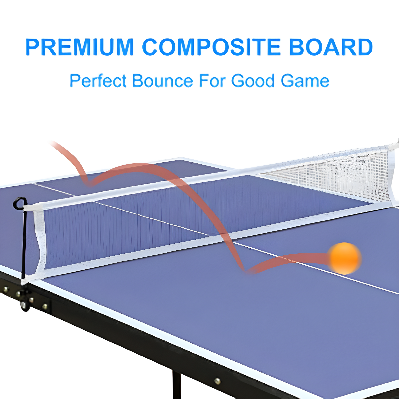 Portable Foldable Table Tennis Set with Net, Paddles, and Balls - Indoor/Outdoor Blue - 4.5ft