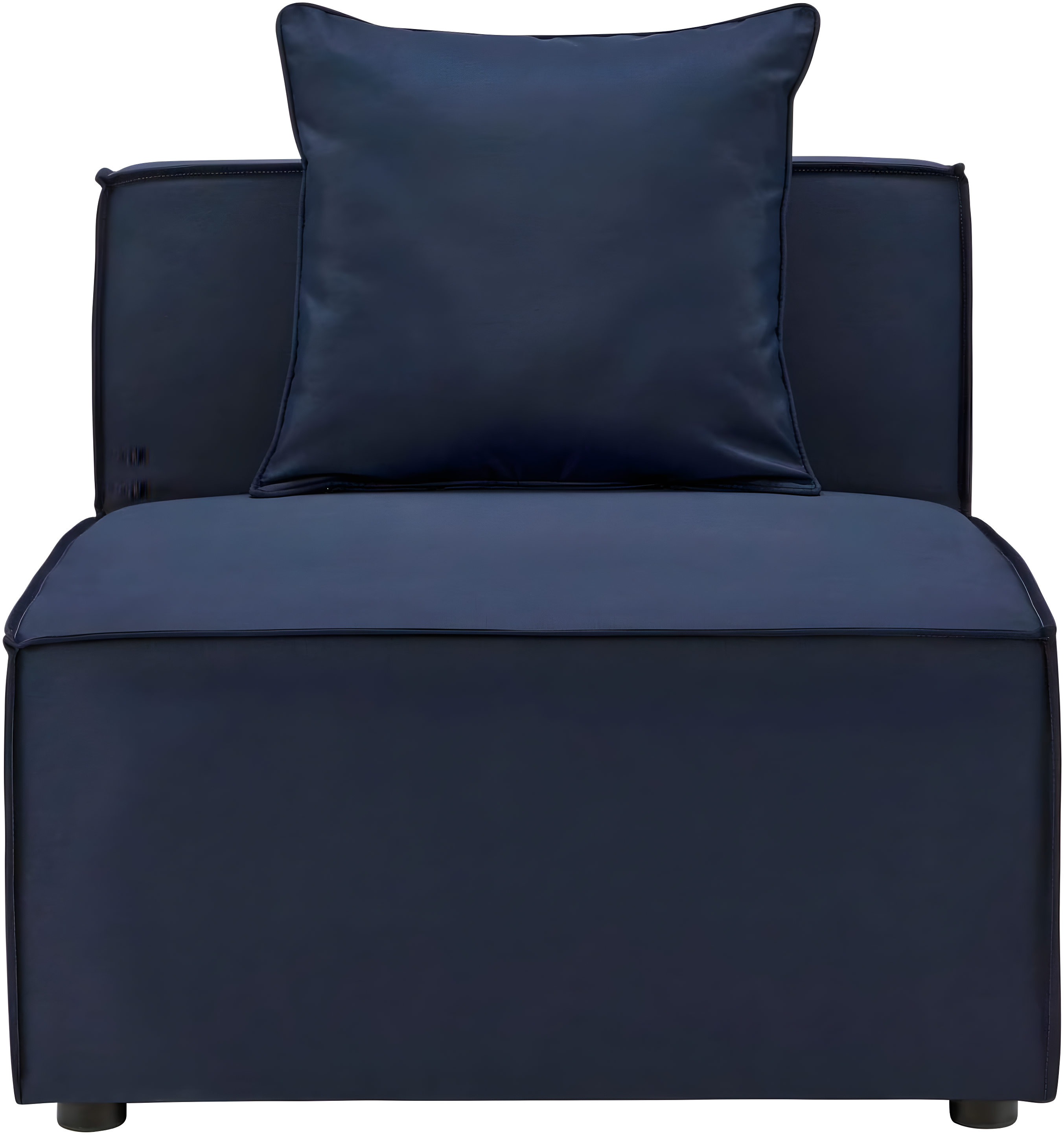 Modway Saybrook Fabric Upholstered Outdoor Patio Sofa Armless Chair in Navy Blue