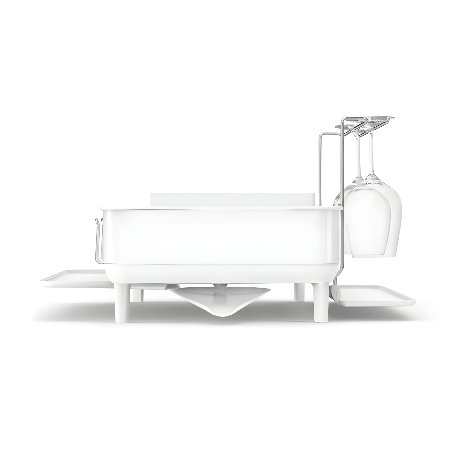 Simplehuman Kitchen Dish Drying Rack, White Steel