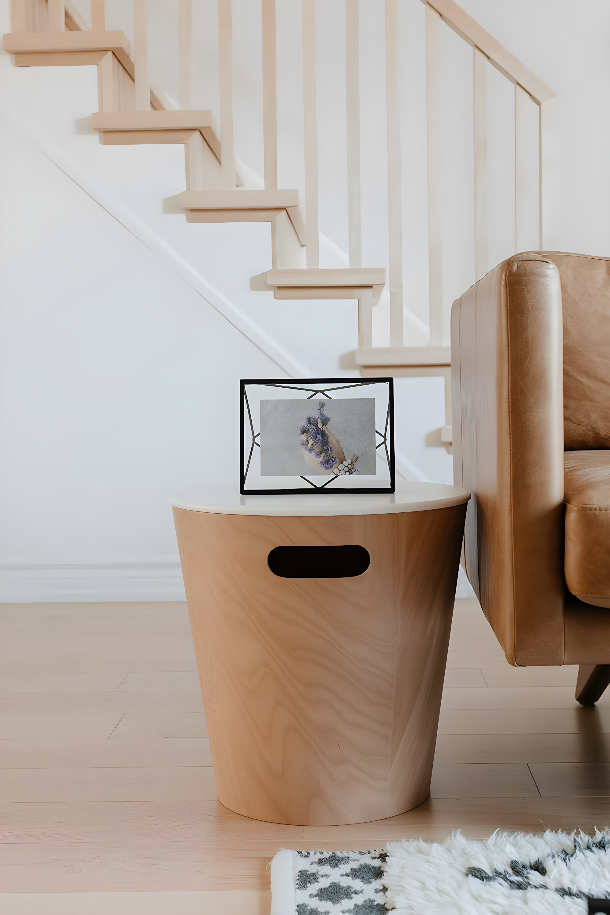 Contemporary Geometric Copper Floating 3-Photo Frame