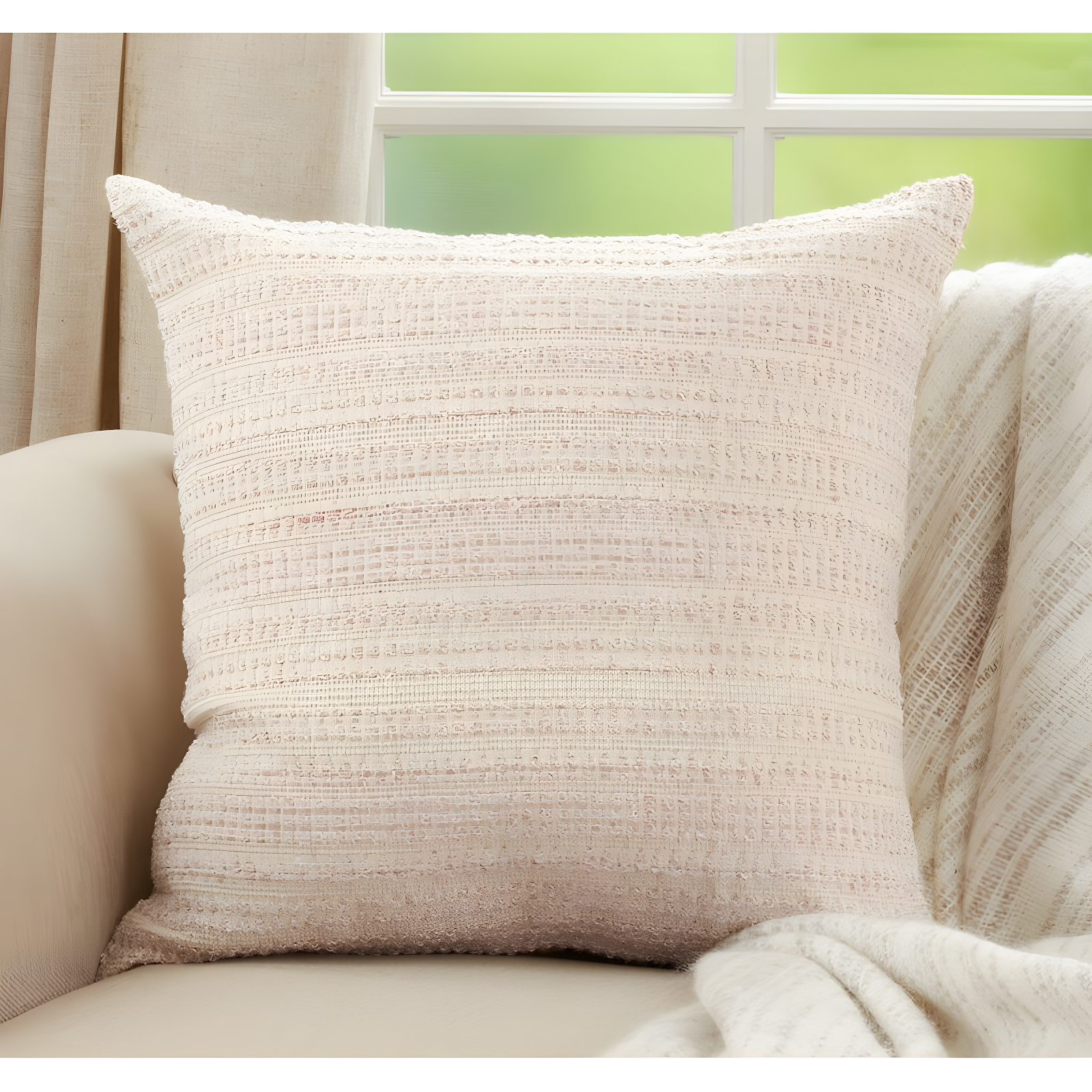 Saro Celeste Collection Geometric Cotton Blend Throw Pillow