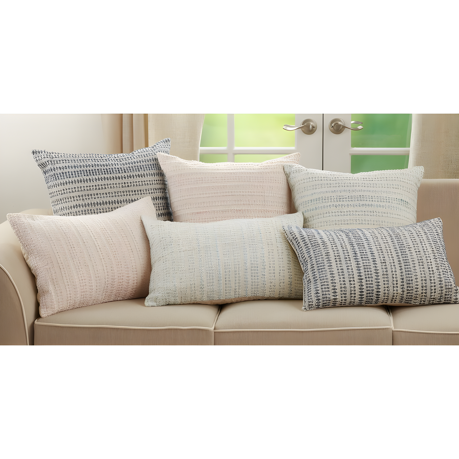 Saro Celeste Collection Geometric Cotton Blend Throw Pillow