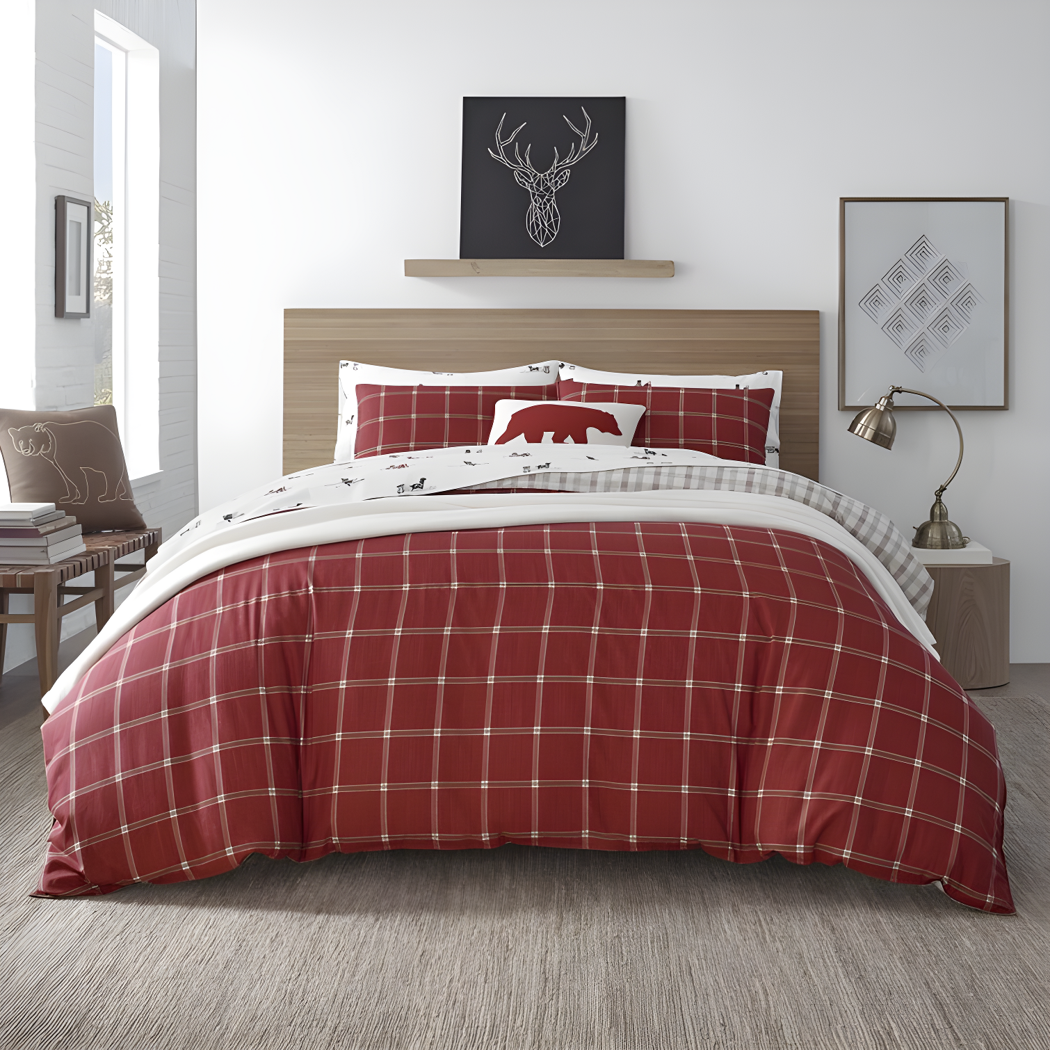 Madison Park Ridge 6 Piece Printed Herringbone Quilt Set with Throw Pillows