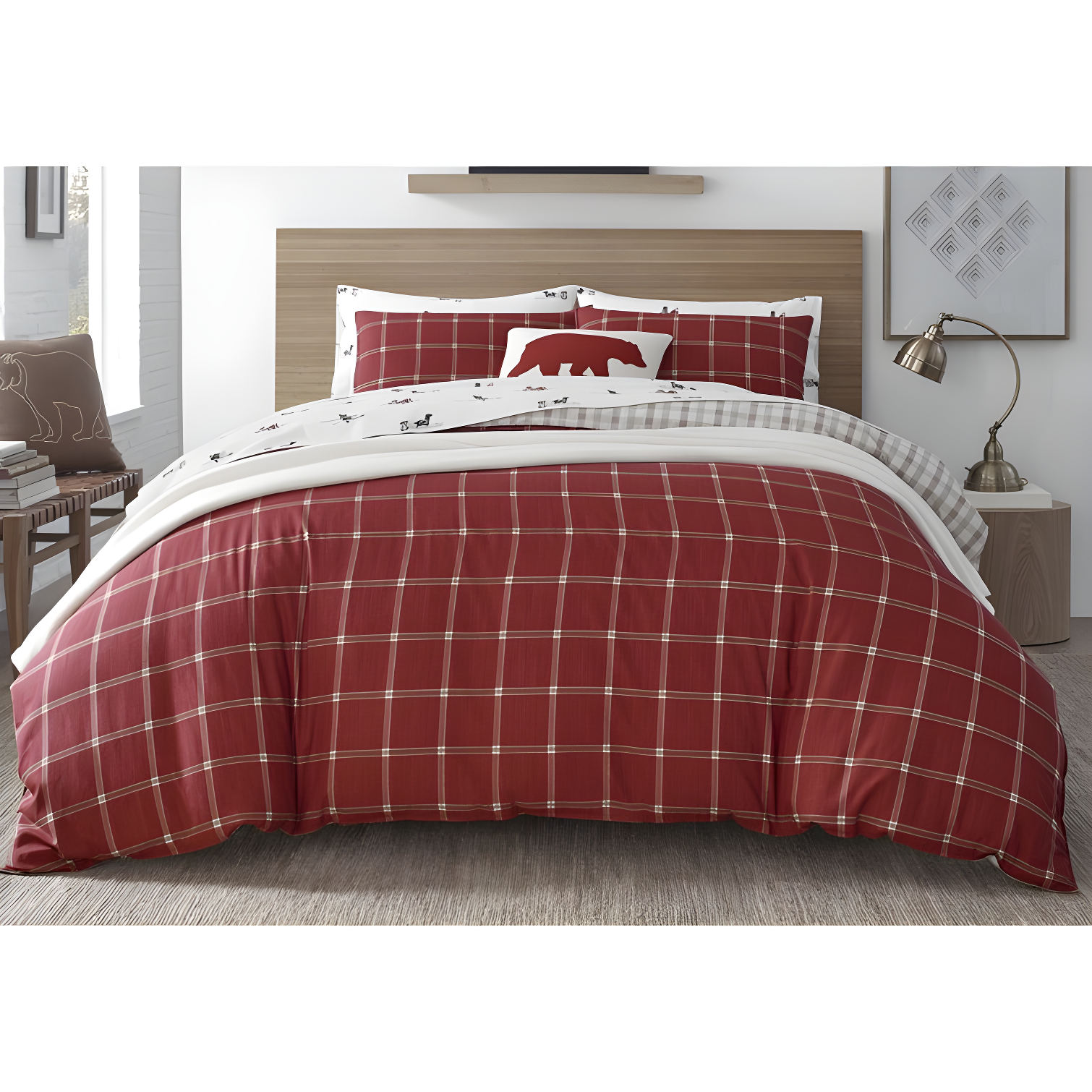 Madison Park Ridge 6 Piece Printed Herringbone Quilt Set with Throw Pillows