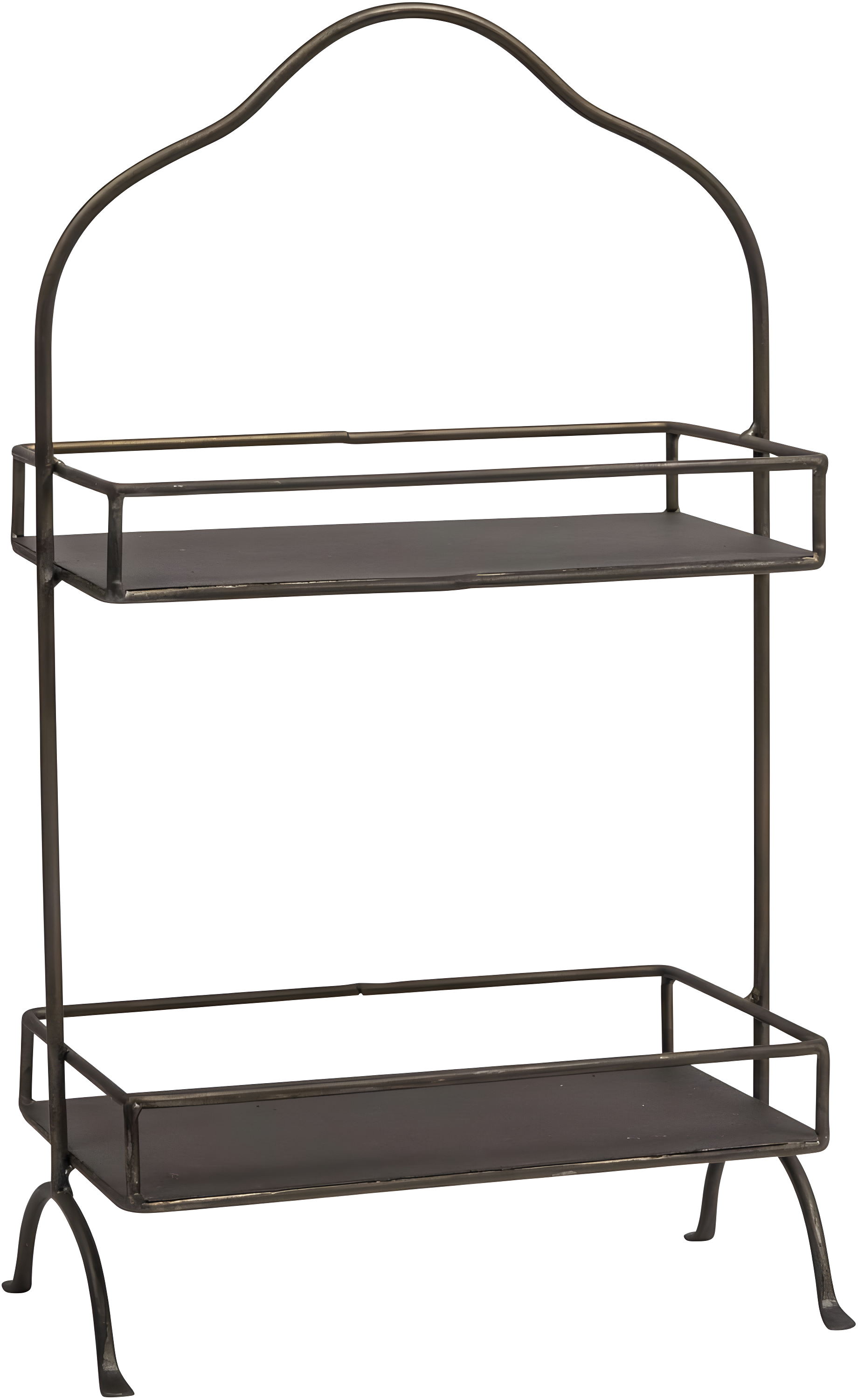 Metal 2 Tier Tray - Storied Home: Decorative, Space-Saving Organizer, Black Wire Sides