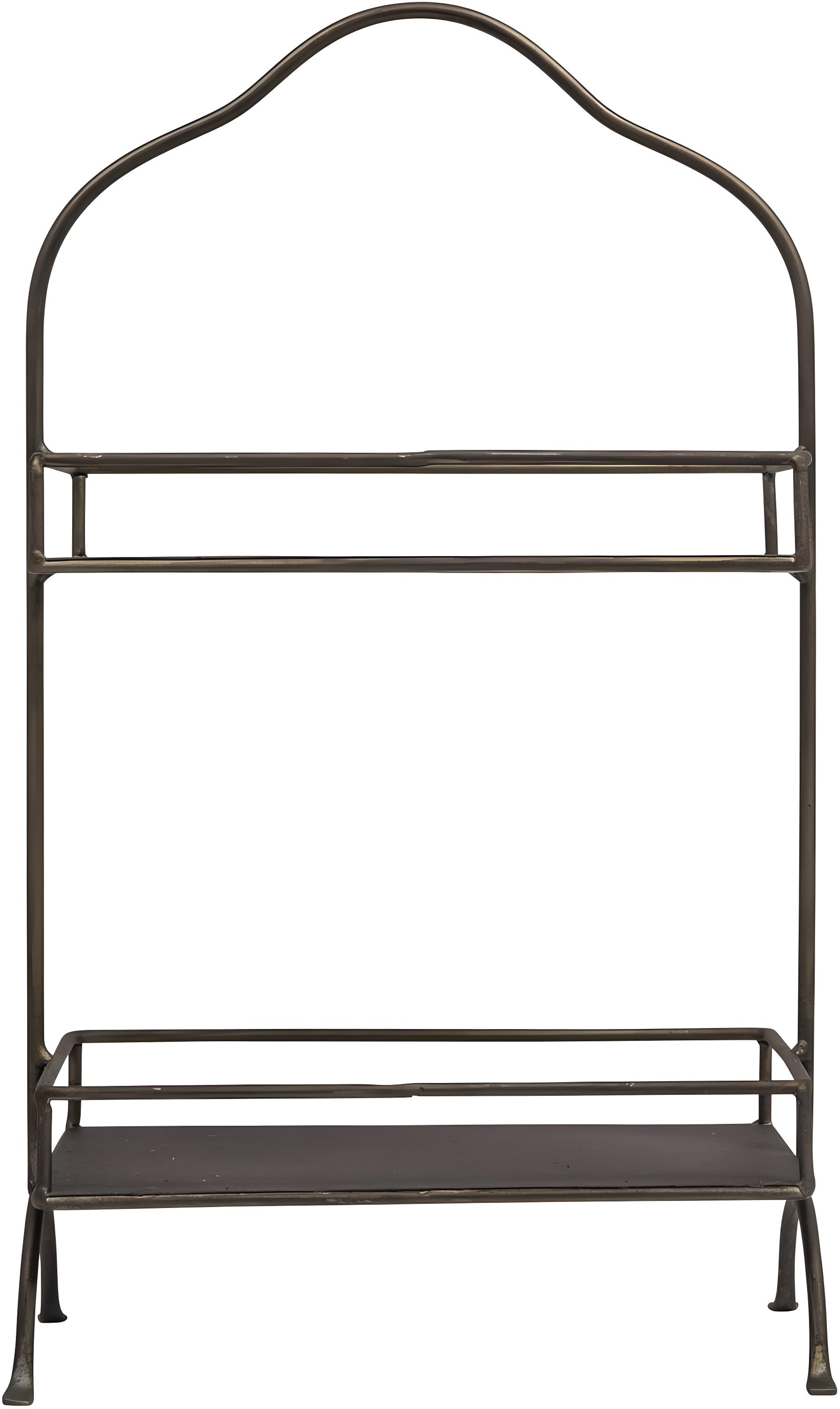 Metal 2 Tier Tray - Storied Home: Decorative, Space-Saving Organizer, Black Wire Sides