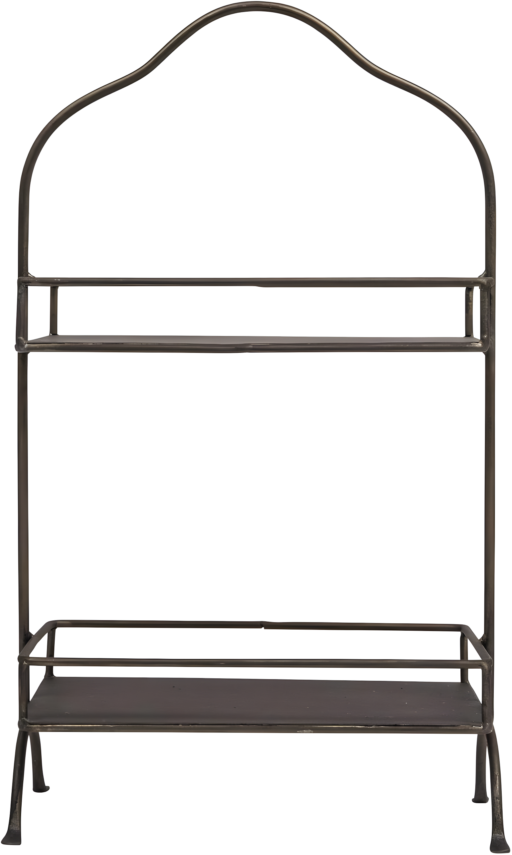 Metal 2 Tier Tray - Storied Home: Decorative, Space-Saving Organizer, Black Wire Sides