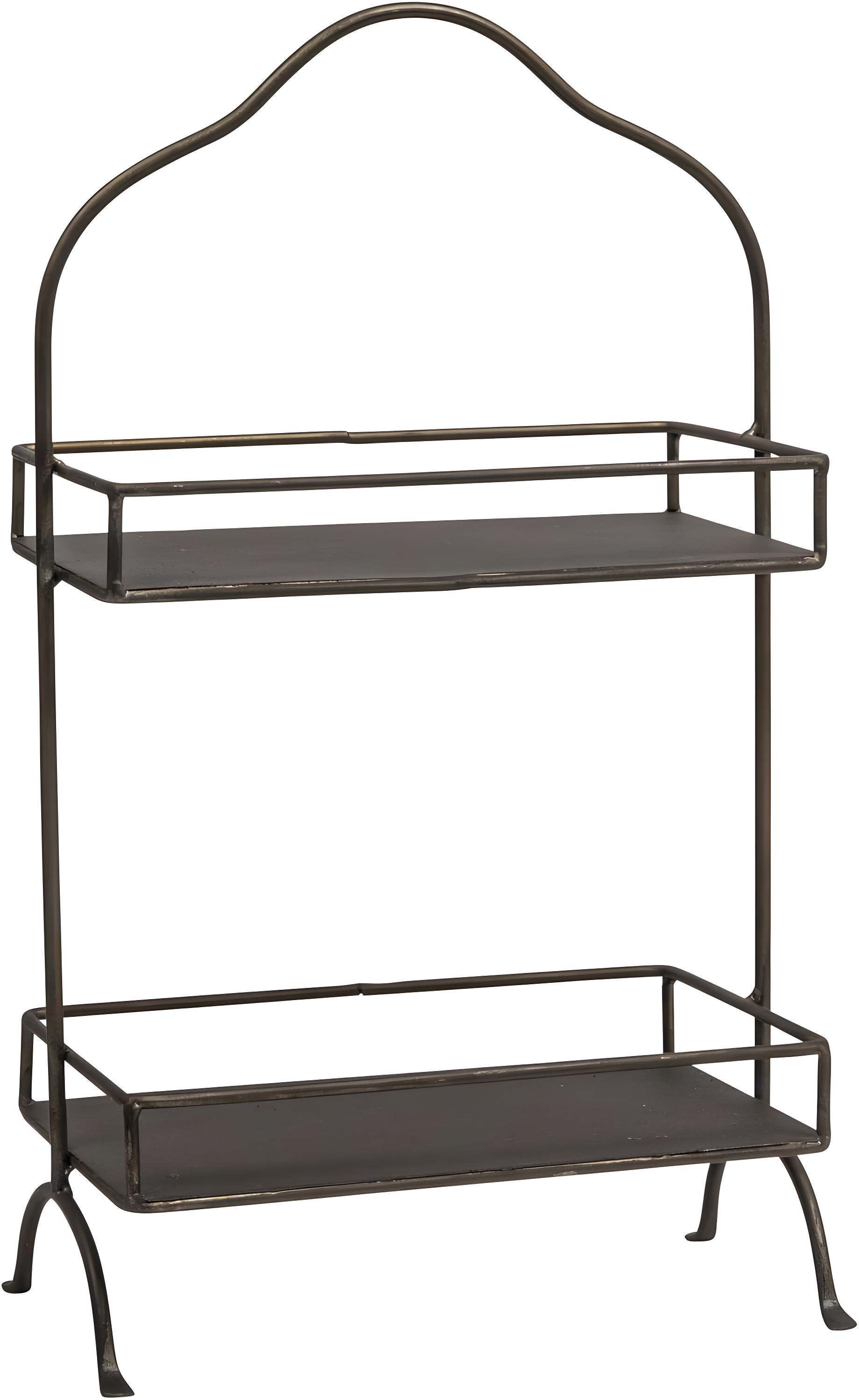 Metal 2 Tier Tray - Storied Home: Decorative, Space-Saving Organizer, Black Wire Sides