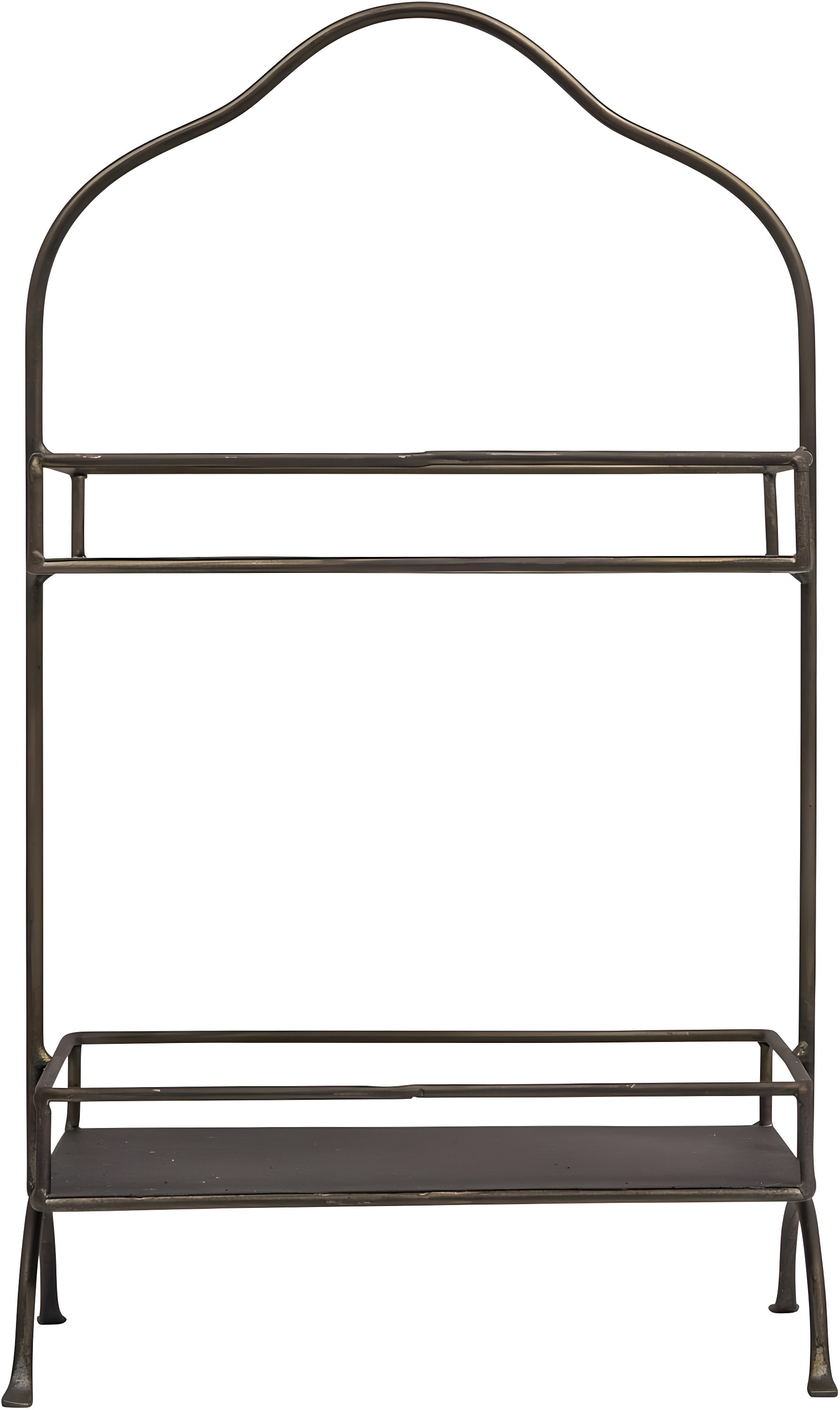 Metal 2 Tier Tray - Storied Home: Decorative, Space-Saving Organizer, Black Wire Sides