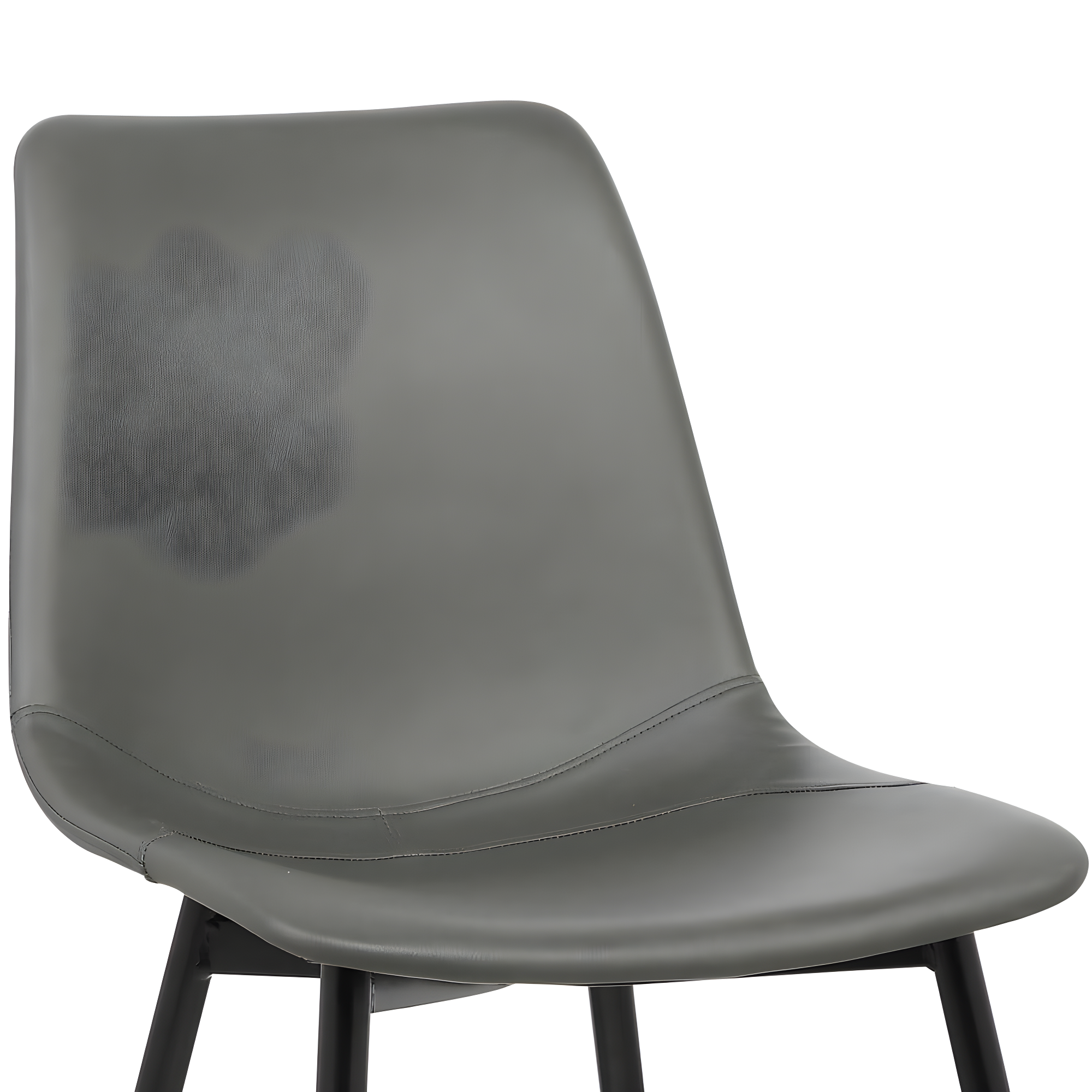 Monte Contemporary Dining Chair Faux Leather with Black Powder Coated Metal Legs - Armen Living