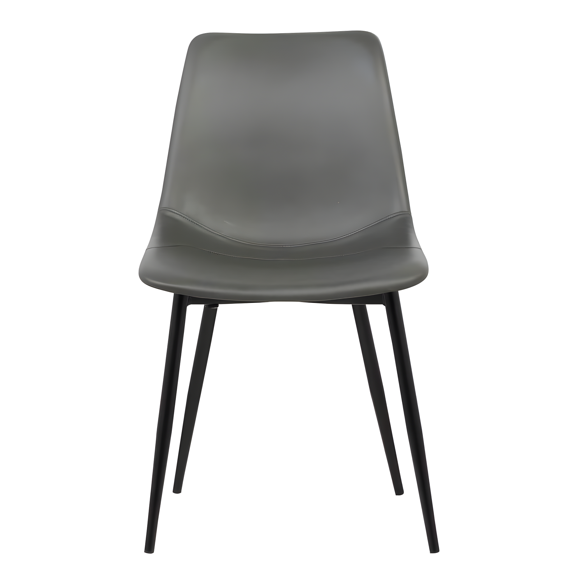Monte Contemporary Dining Chair Faux Leather with Black Powder Coated Metal Legs - Armen Living