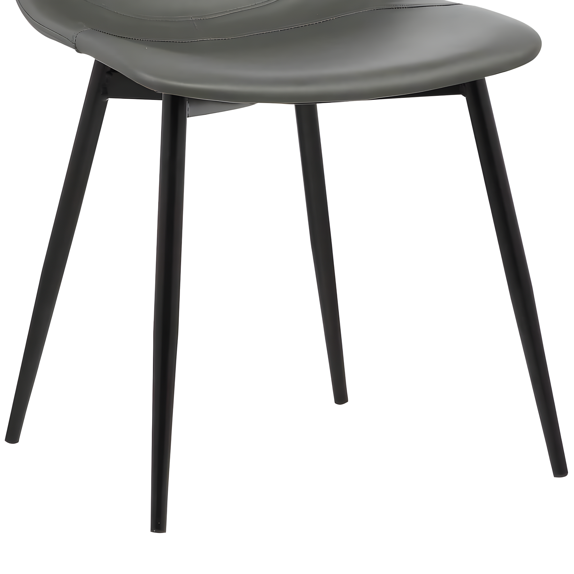 Monte Contemporary Dining Chair Faux Leather with Black Powder Coated Metal Legs - Armen Living